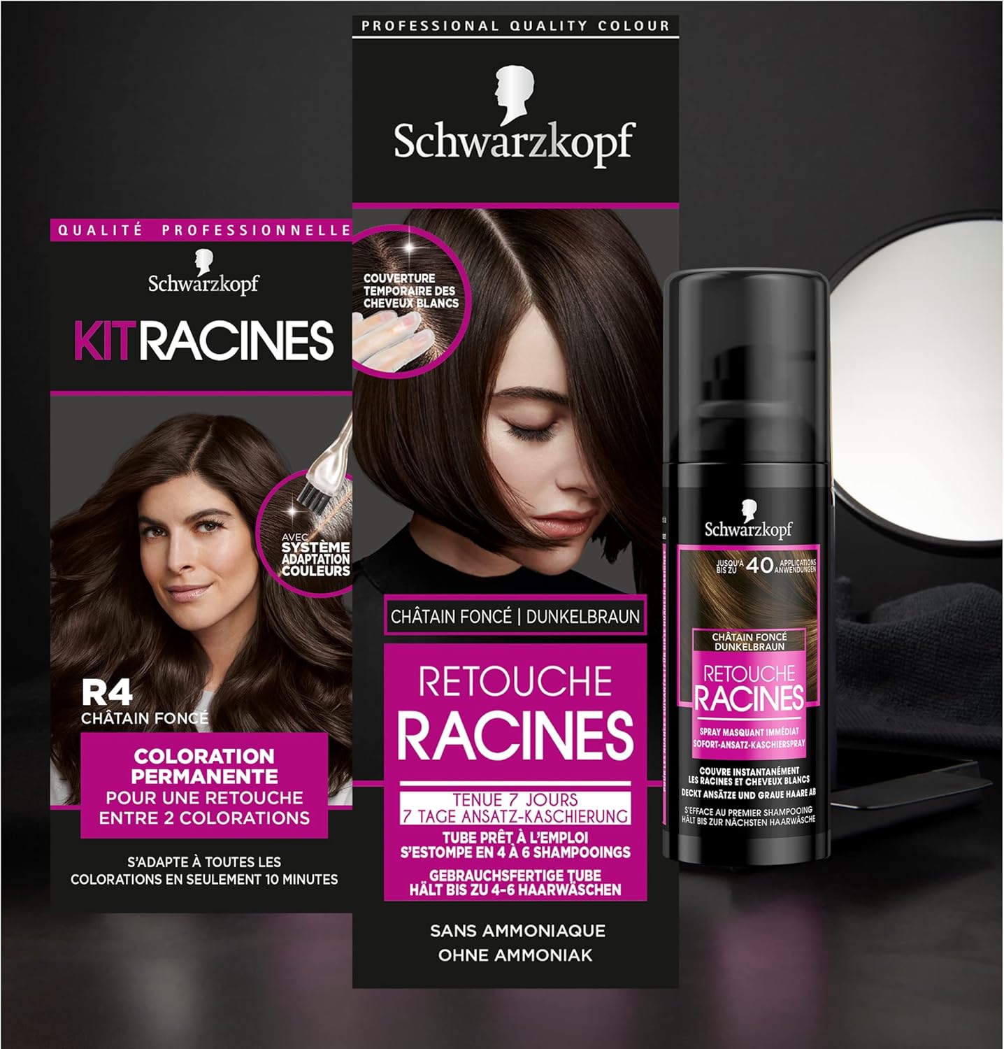 Schwarzkopf - Kit Racines permanentes - huile nourrissante - châtain doré R2