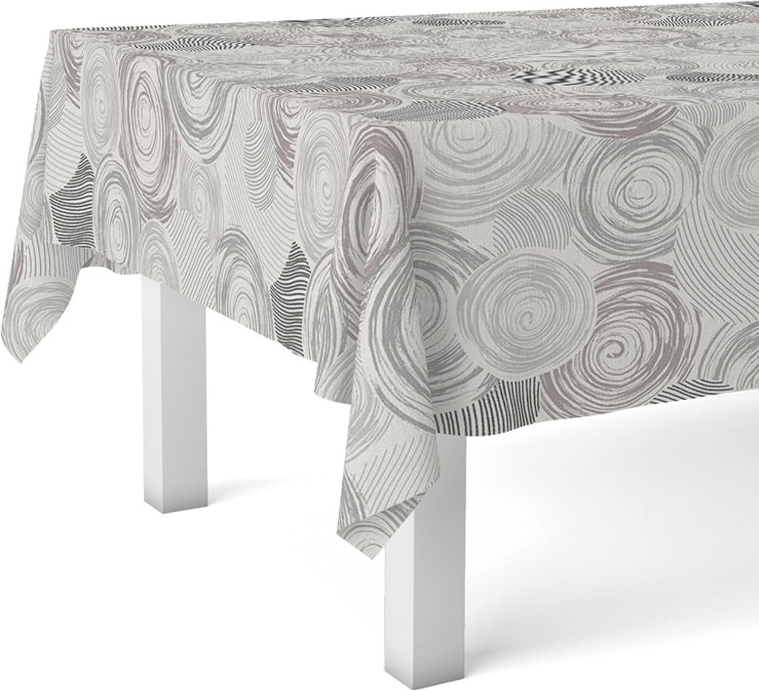 Nappe en toile cirée - rectangulaire 100x140 cm - anti-taches, imperméable, gris