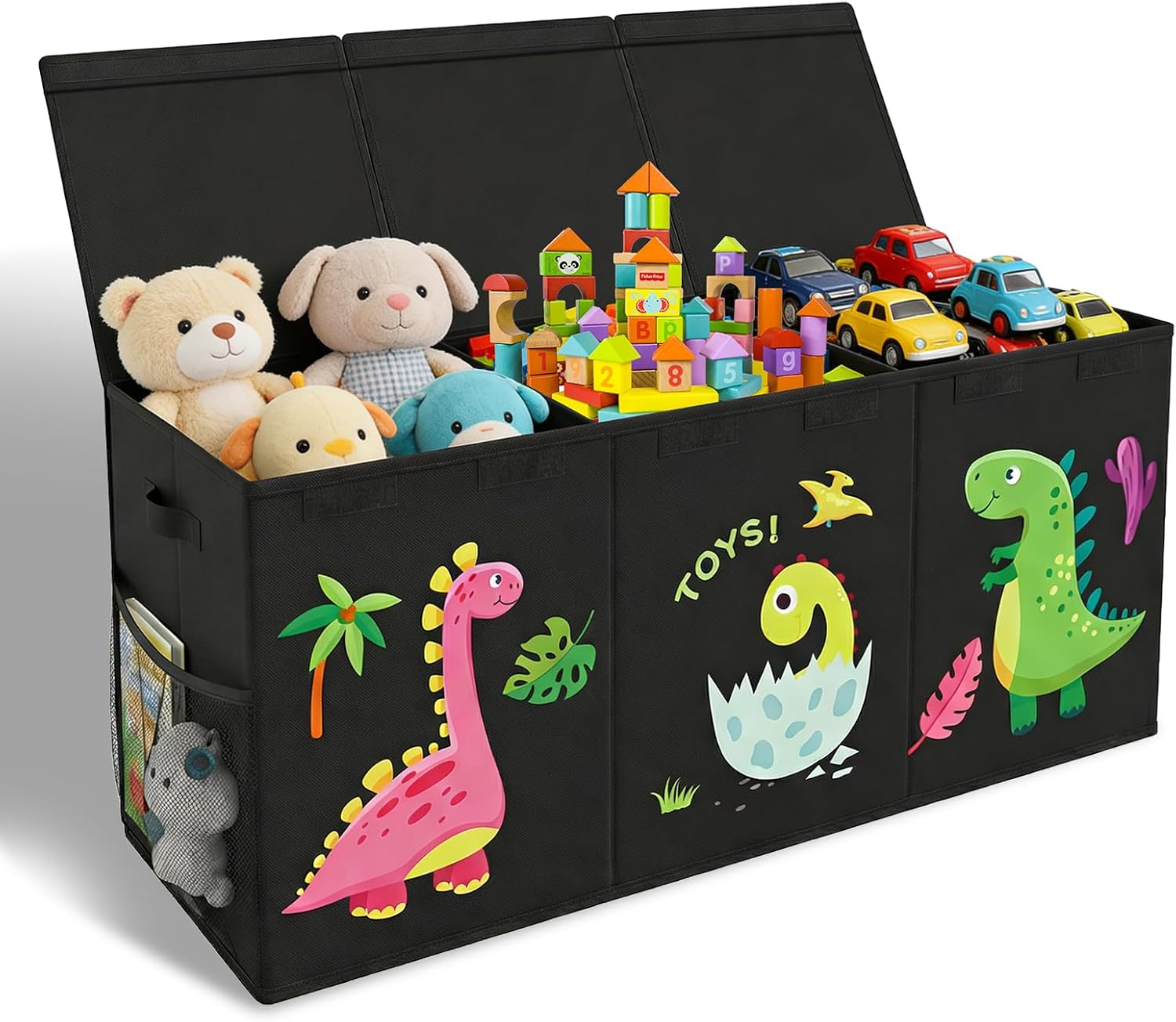 Boîte de Rangement - coffre pliable 130L, 98x34x40cm, poignée, couvercle