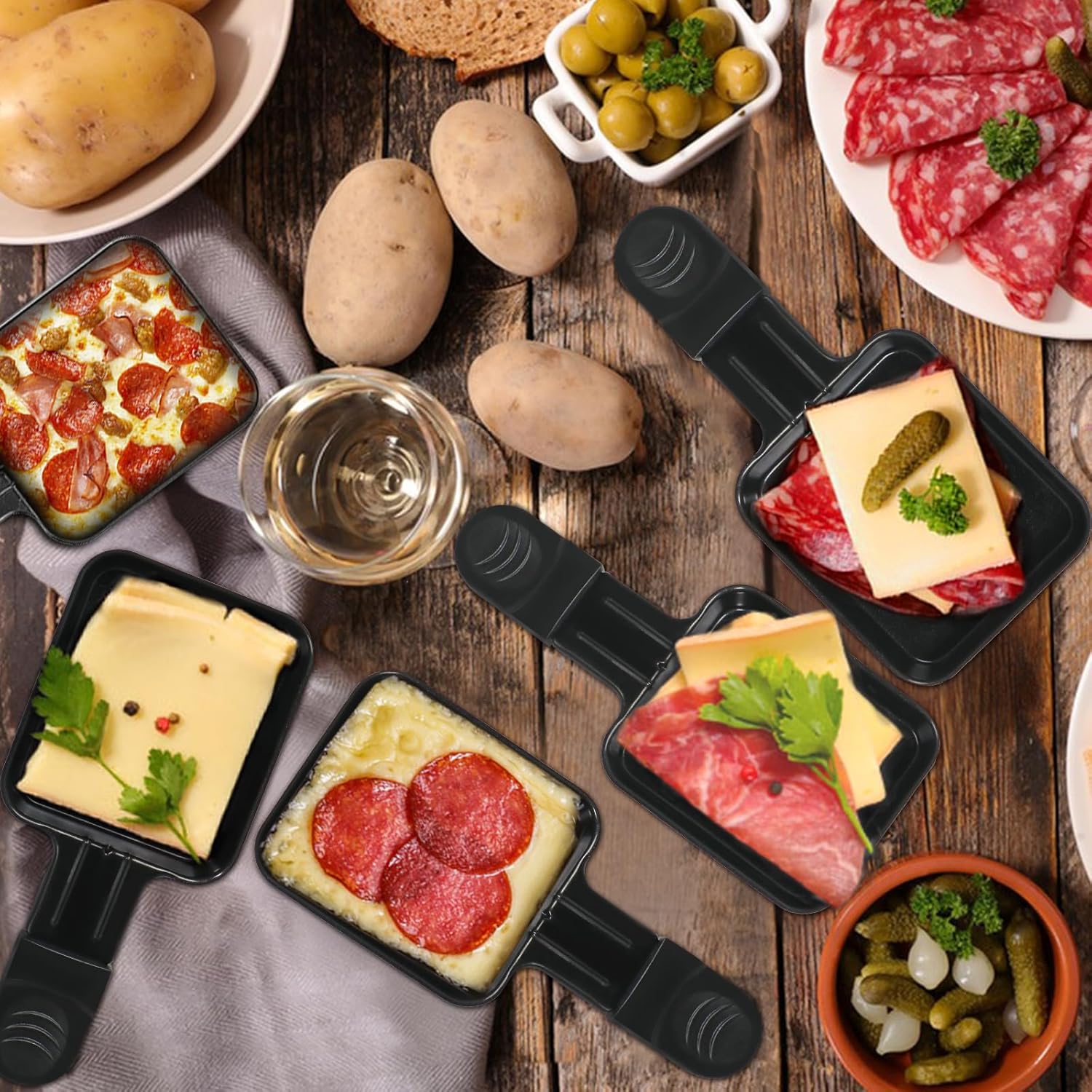 HengBO - poêlon carré 8pcs - 18x8.5x1.5cm - fonte antiadhésive