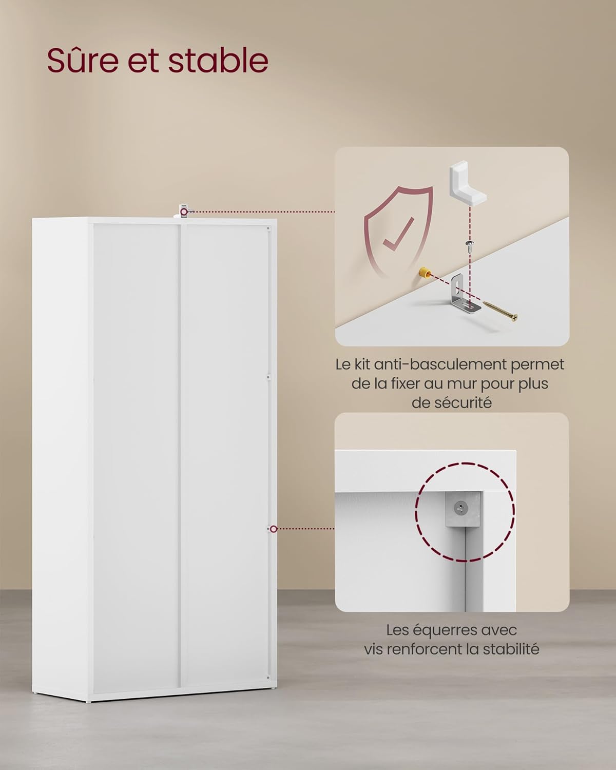 VASAGLE - bibliothèque 7 compartiments - blanc - étagère cubique LBC27WT