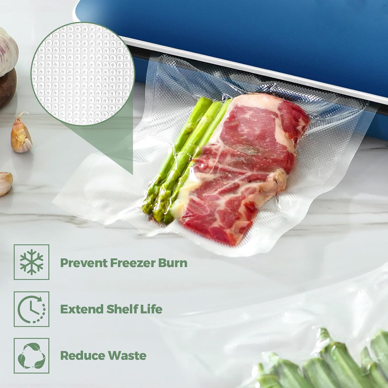 Rouleau sous vide alimentaire - 3 tailles 28/25/20x300cm, sans BPA, compatible toutes machines