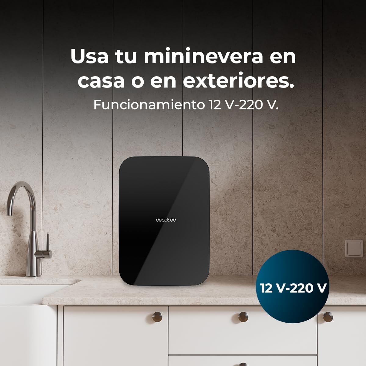 Cecotec - Bolero MiniCooling Bahamas Black - 25L - Compact, 12V/220V, froid 7°C, chaud 65°C