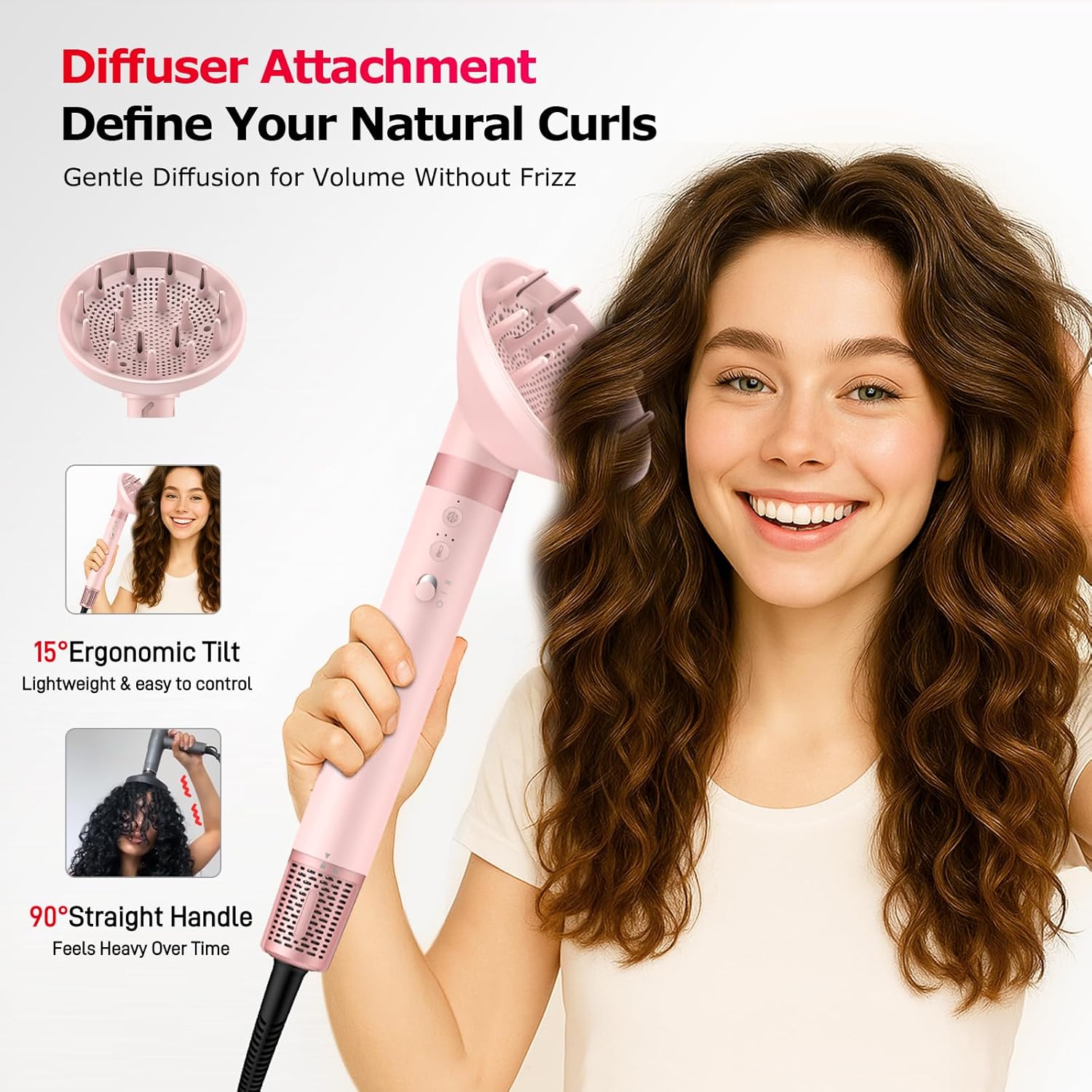 MESCOMB - sèche-cheveux 5 en 1 - séchage rapide, diffuseur, lissage, volumisation