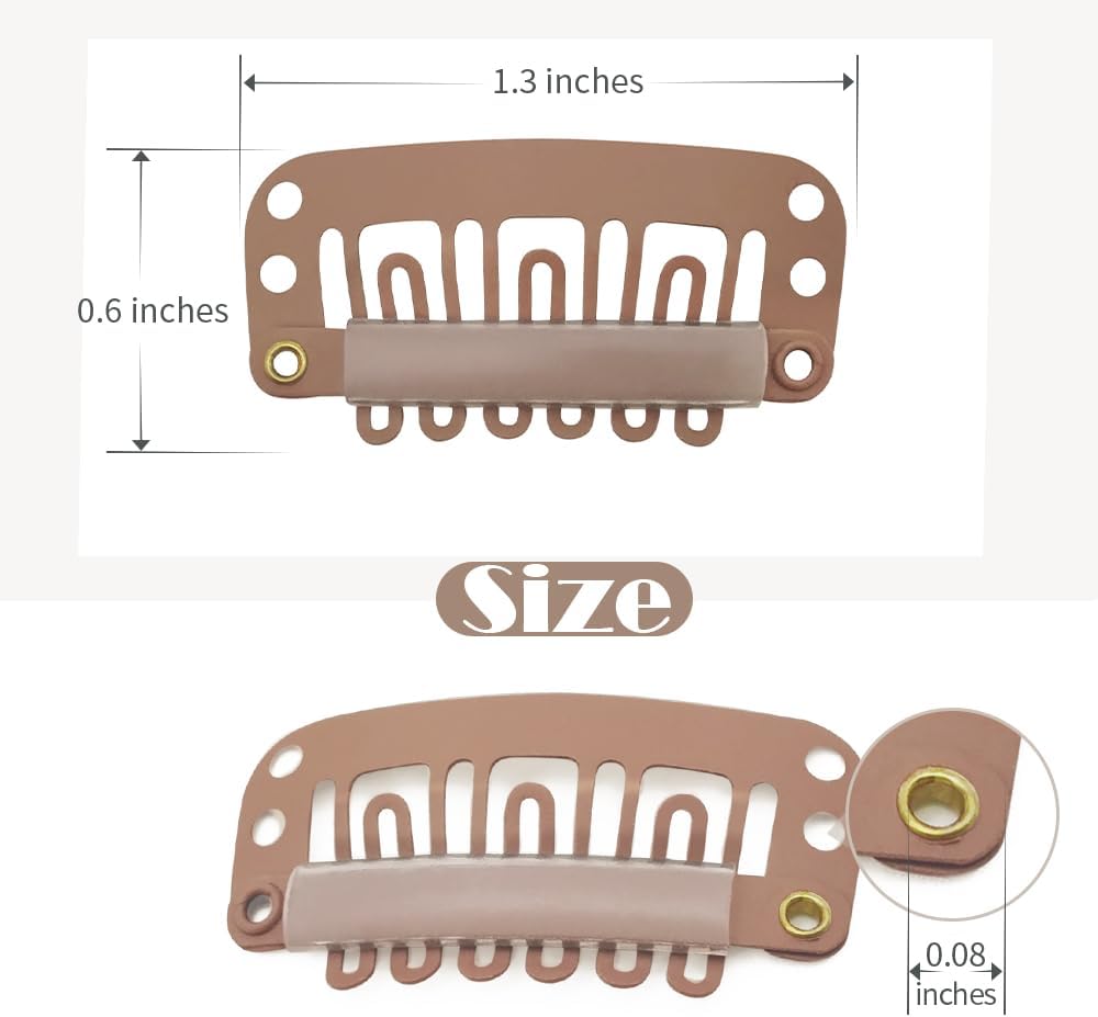 Dreamlover - Pinces à perruque métal - 30 pièces - marron clair, fixation sécurisée