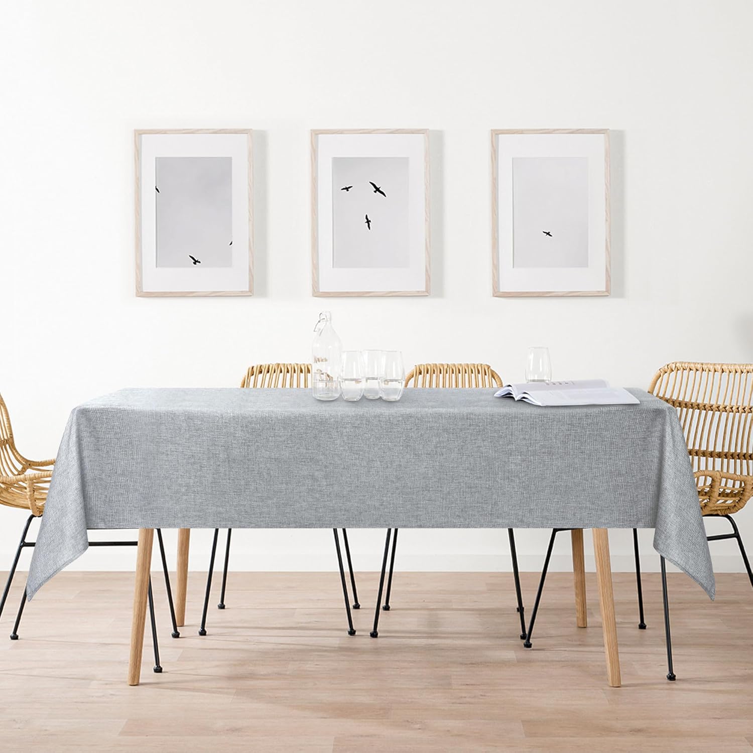 DWCN - nappe aspect lin - 135x260cm - lavable, imperméable