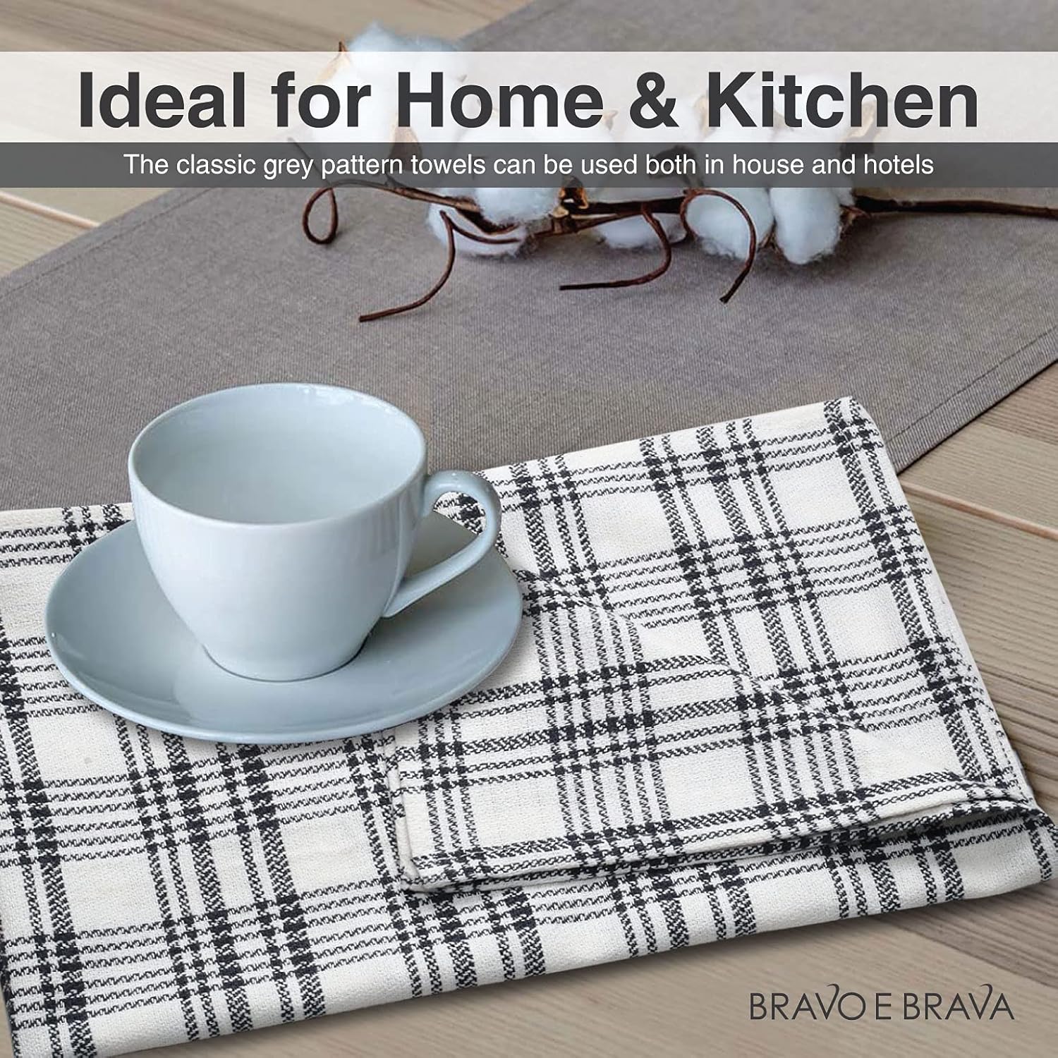 LinenWeave - lot cuisine 5 pièces - 45x70 cm - coton absorbant lavable - 5torchonsC