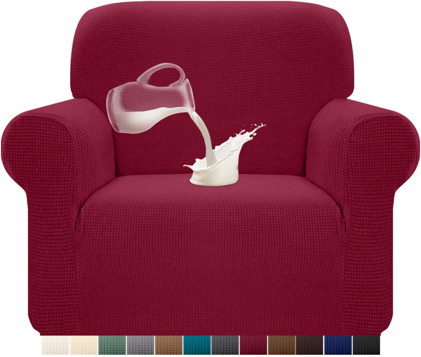 Granbest - housse canapé imperméable, 1 place, rouge, élastique, durable