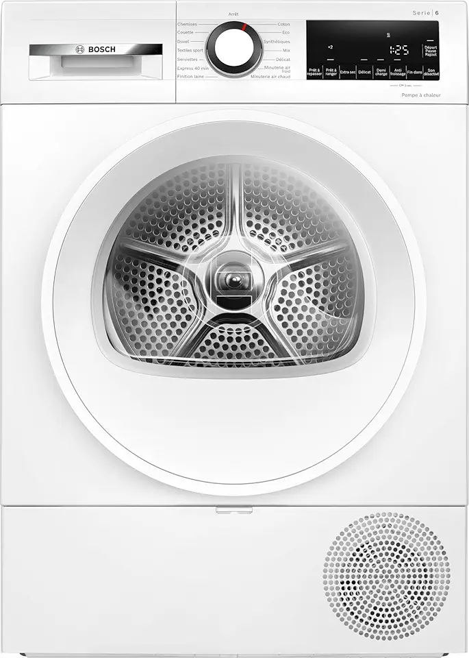 Bosch - Sèche-linge Série 6, 9 kg, pompe à chaleur, blanc WQG1420DFR