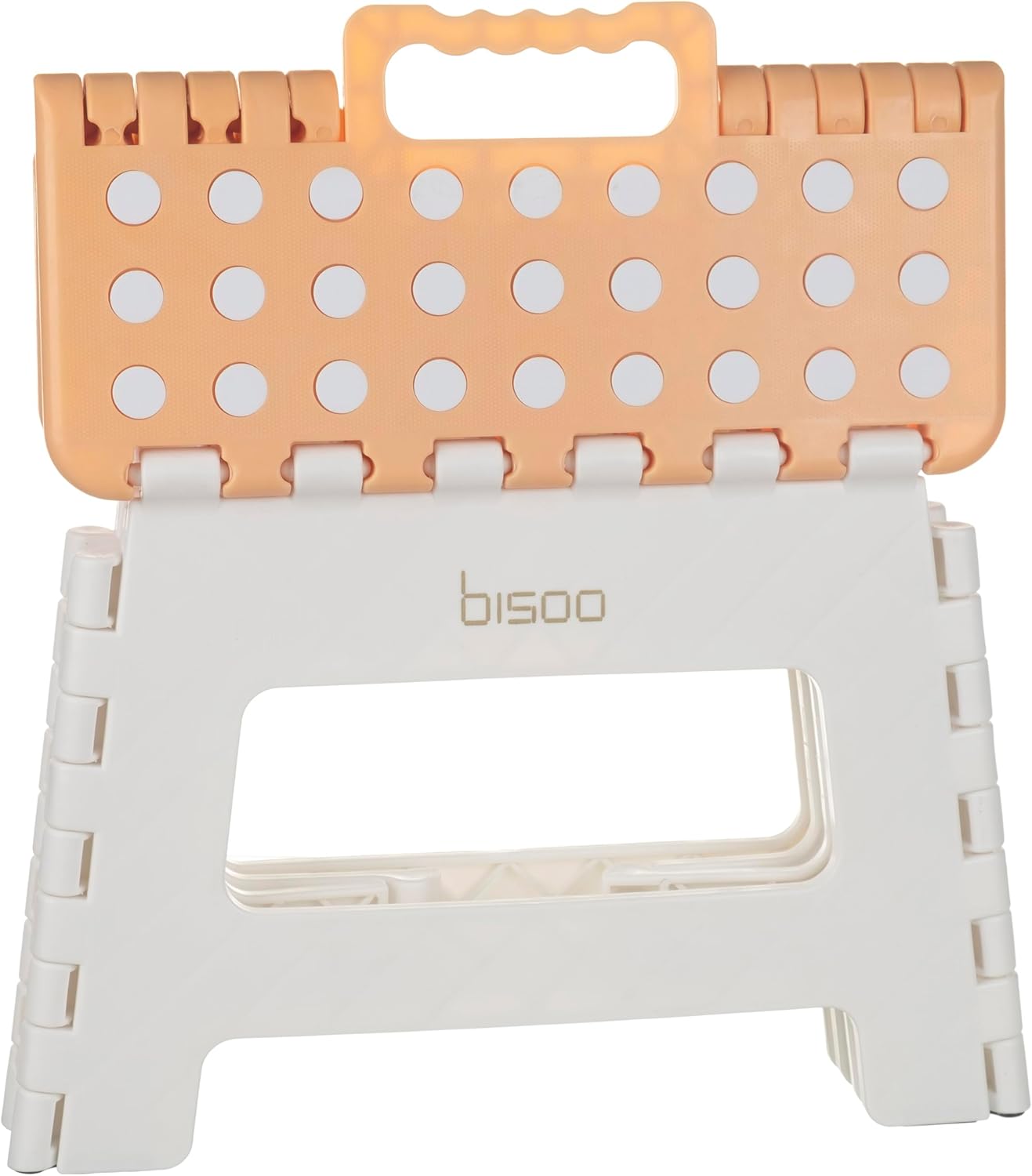 Bisoo Tabouret Pliant - Marche Pied Enfant - Tabouret Pliable Portable en Plastique - Marche Pied Pliable pour Salle de Bains et Cuisine - Sûr et Pratique pour Filles & Garçons - 22 cm Miel