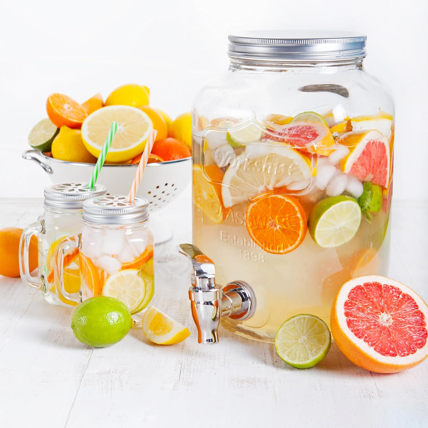 HOME DECO FACTORY - fontaine verre 4L robinet couvercle inclus KV7169