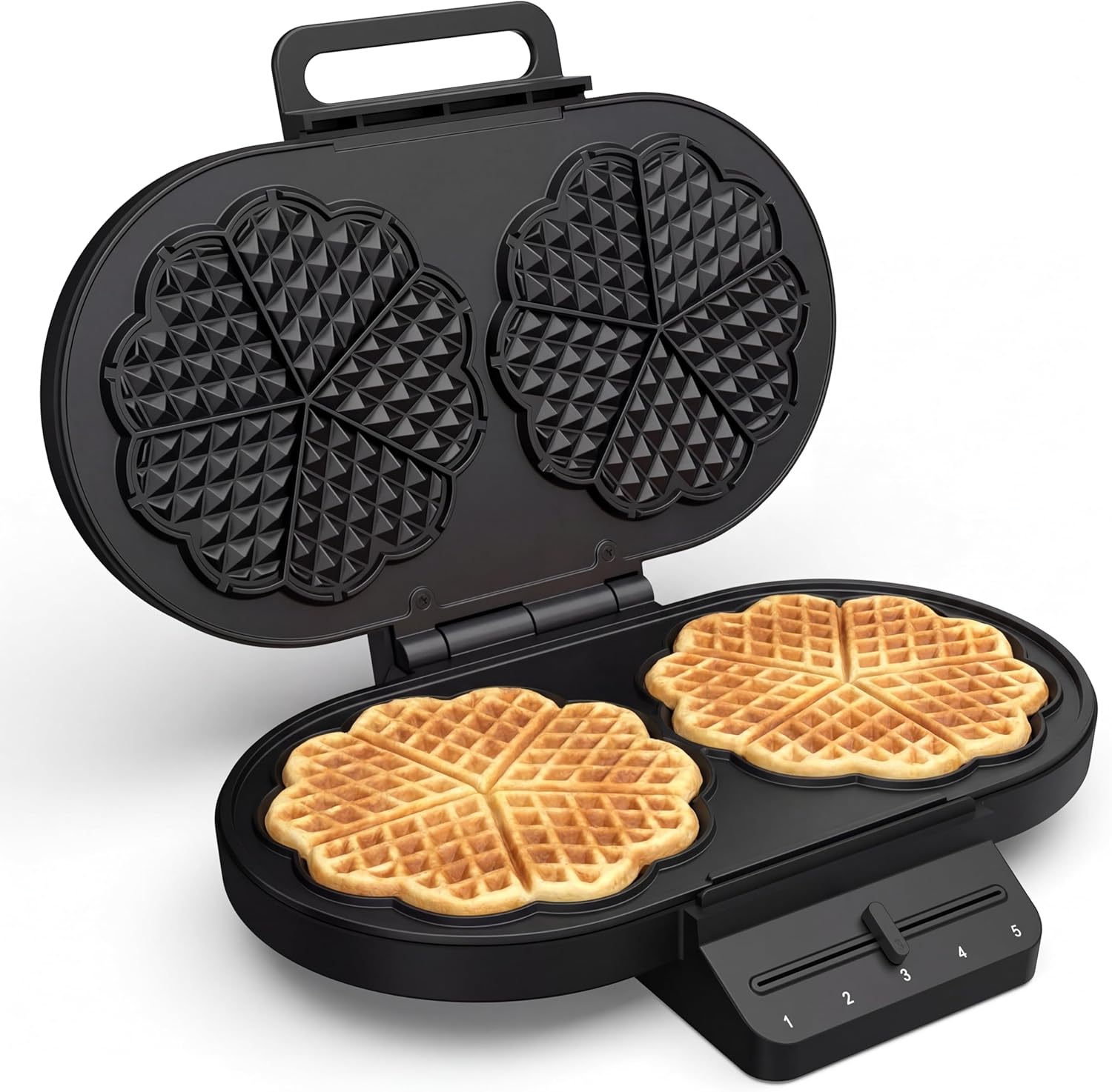 Princess - Gaufrier Cœur, 10 gaufres, 1200W, thermostat, 132384