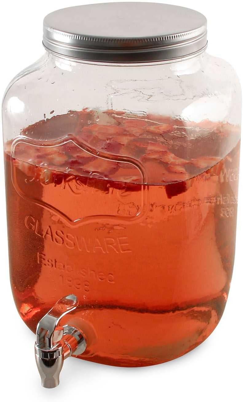 Home Deco Factory - Fontaine verre 8L, large ouverture, robinet, KV7177