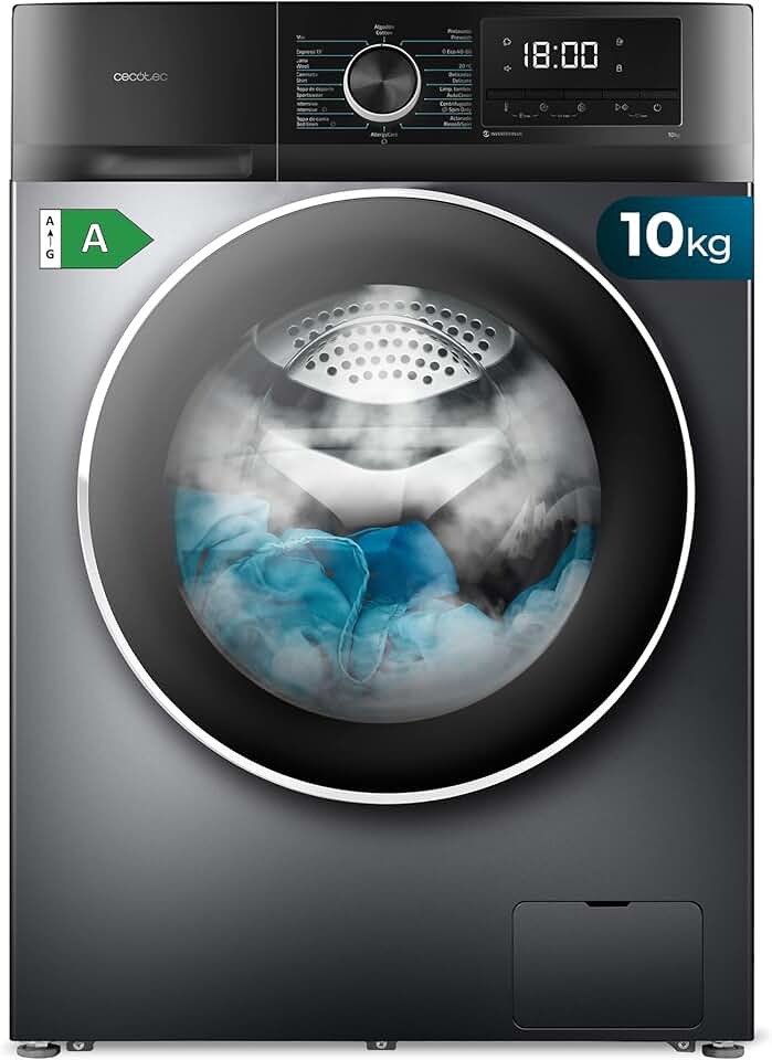 Cecotec - Bolero Dresscode 10500 - 10kg - 1400rpm, Inverter, vapeur, faible conso, 16 programmes - 10500