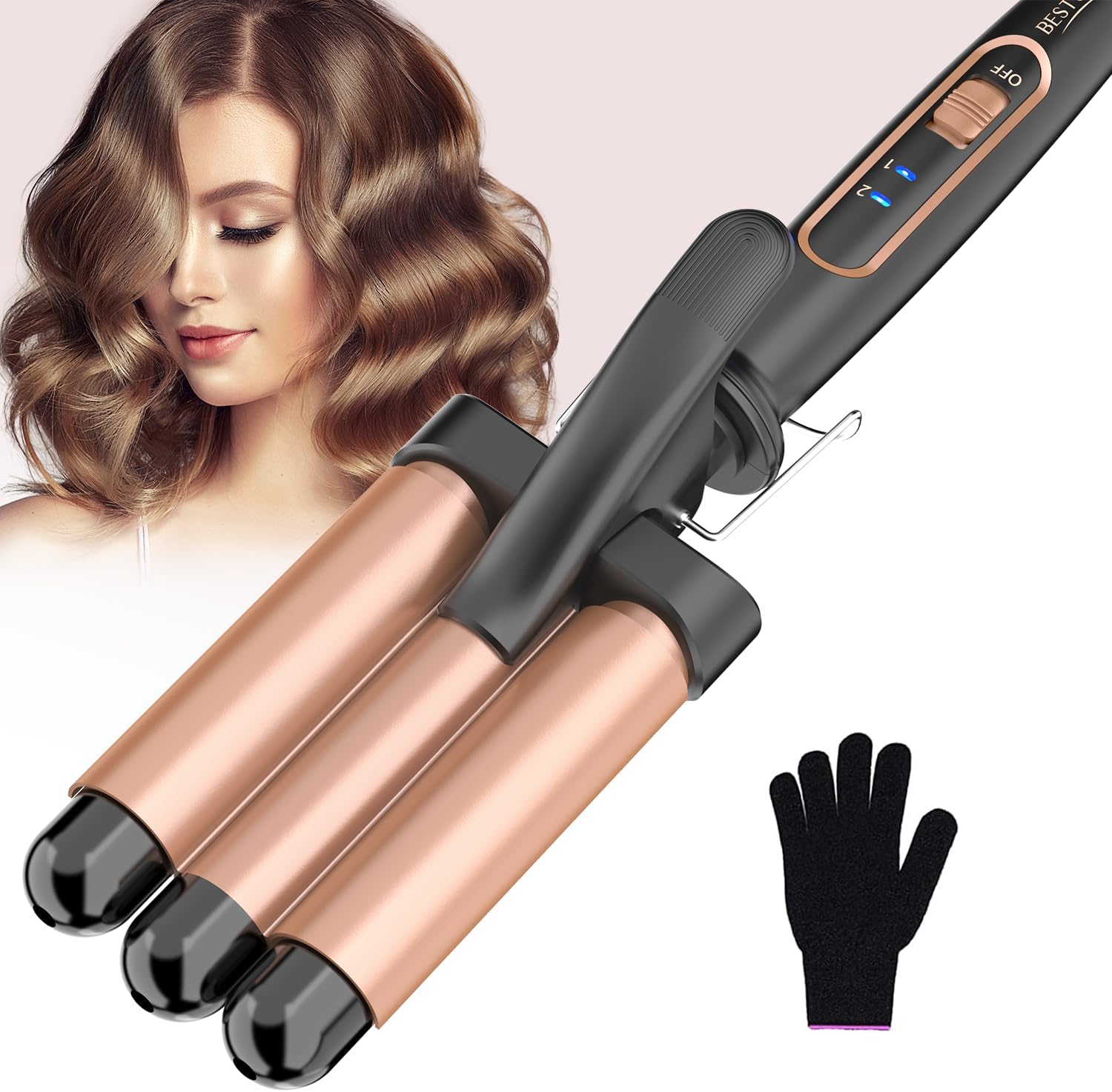 BESTOPE - MIX fer à boucler 22mm - 3 fûts, temp. réglable 150-210°C