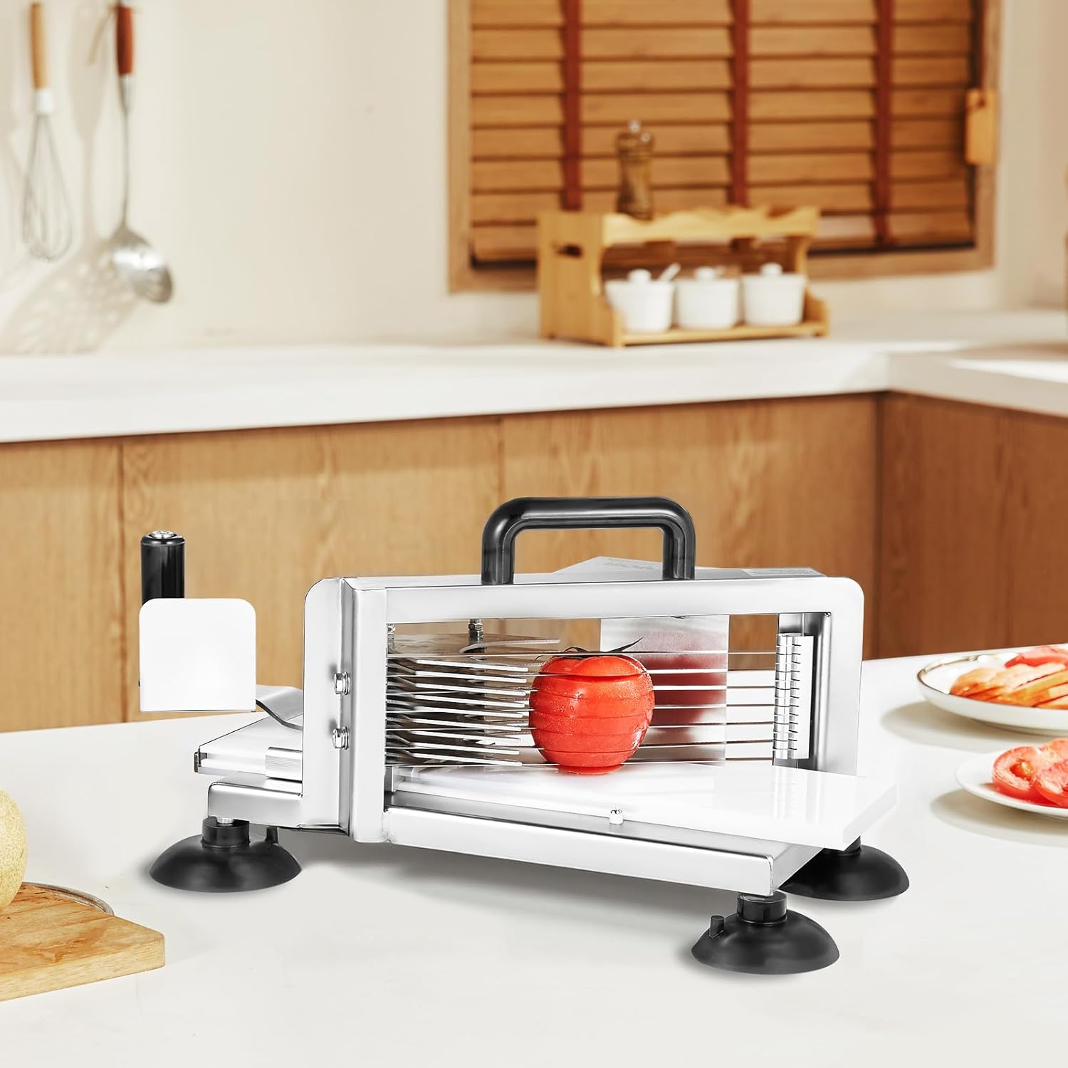 VEVOR - Coupe-tomates inox 9,5mm - pieds antidérapants robustes