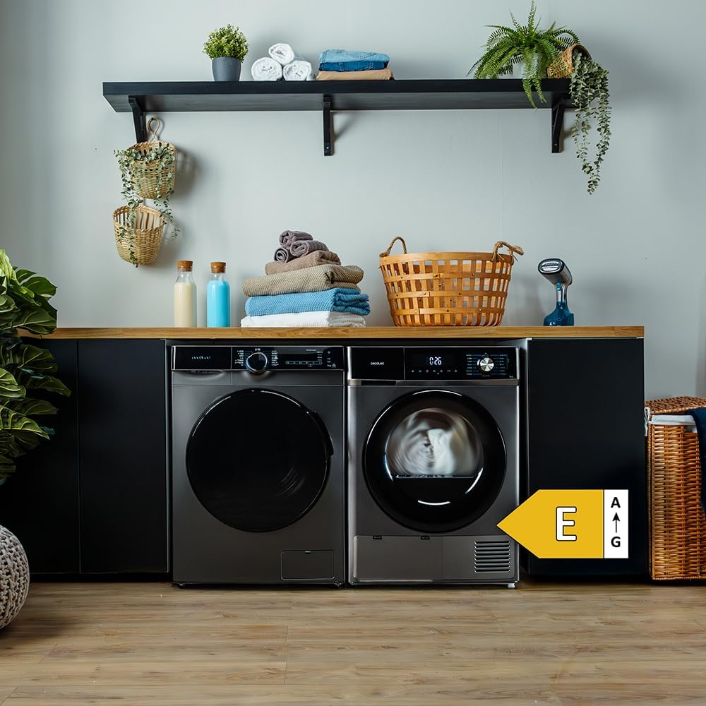 Cecotec - Bolero Dresscode Dry, 9kg, pompe à chaleur, A++, 15 programmes, 9330 Steel