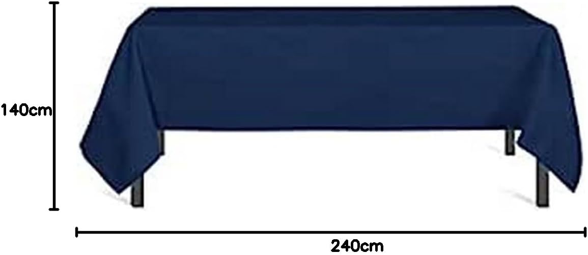 Soleil d'Ocre - Nappe rectangle anti-taches - 140x240 cm - polyester bleu marine