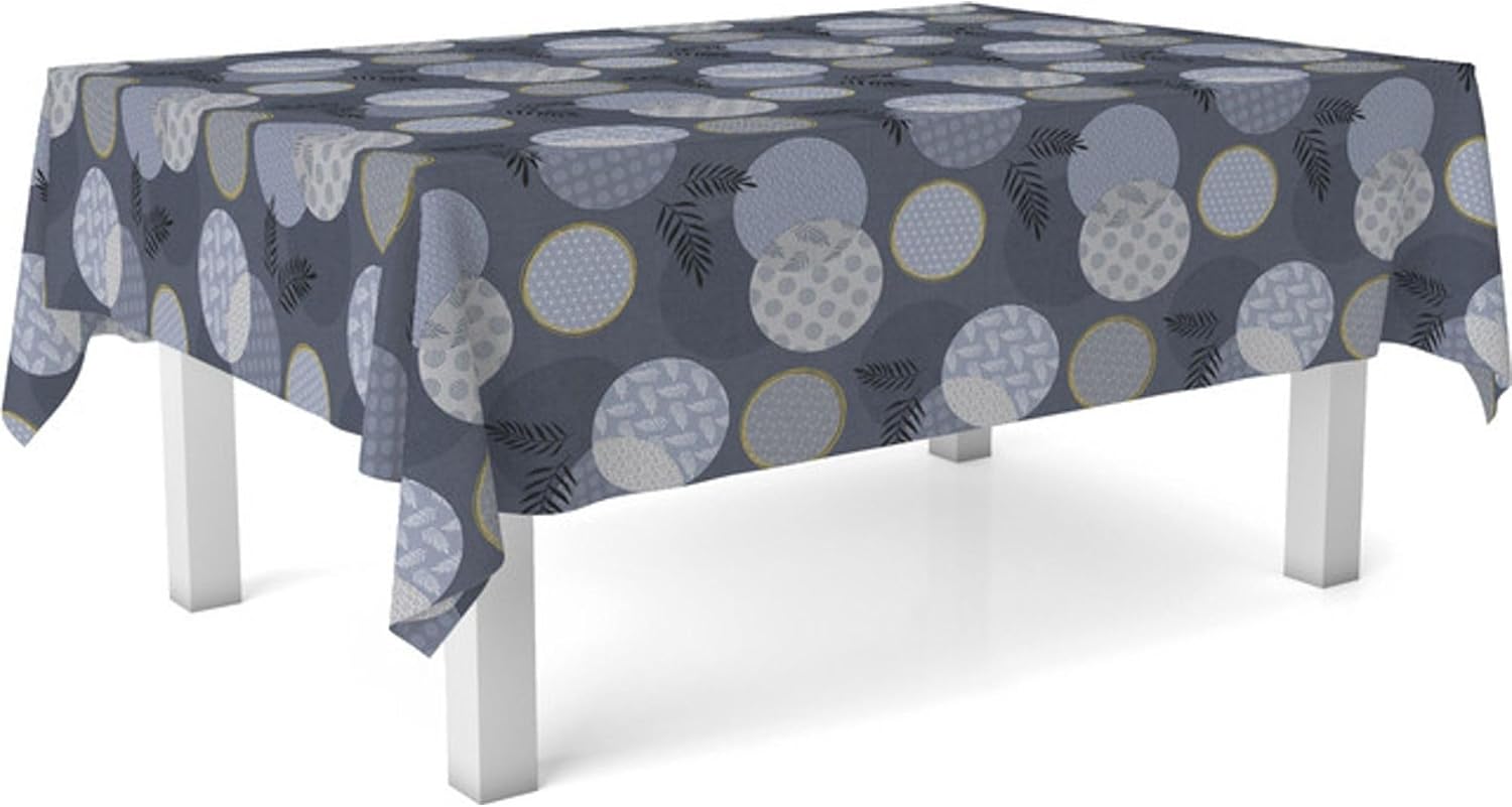 Nappe en toile cirée - Lens Bleu - 250x140 cm - Anti-taches, imperméable