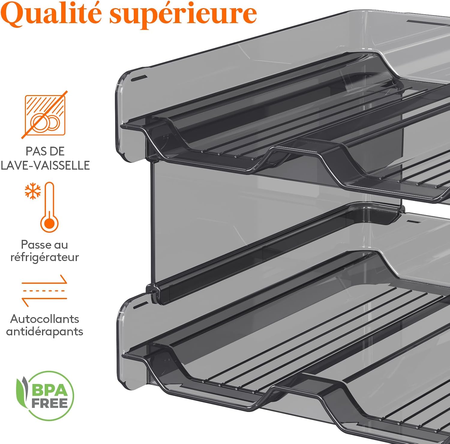 Lifewit - Casier à vin empilable - 29x20x11cm - lot de 2, plastique, 8 bouteilles, noir