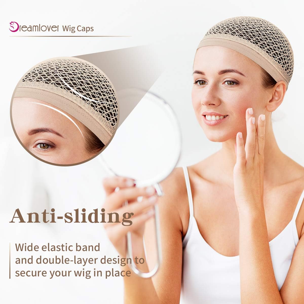 Dreamlover - Filet à perruque nude 2 pièces - maille respirante, idéal cheveux longs