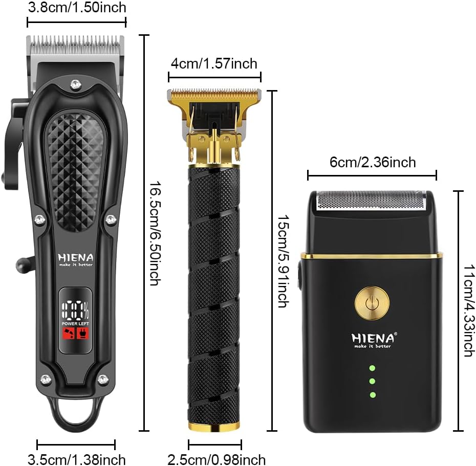 HIENA - Tondeuse Pro sans fil - kit complet, lame acier, 3 pcs