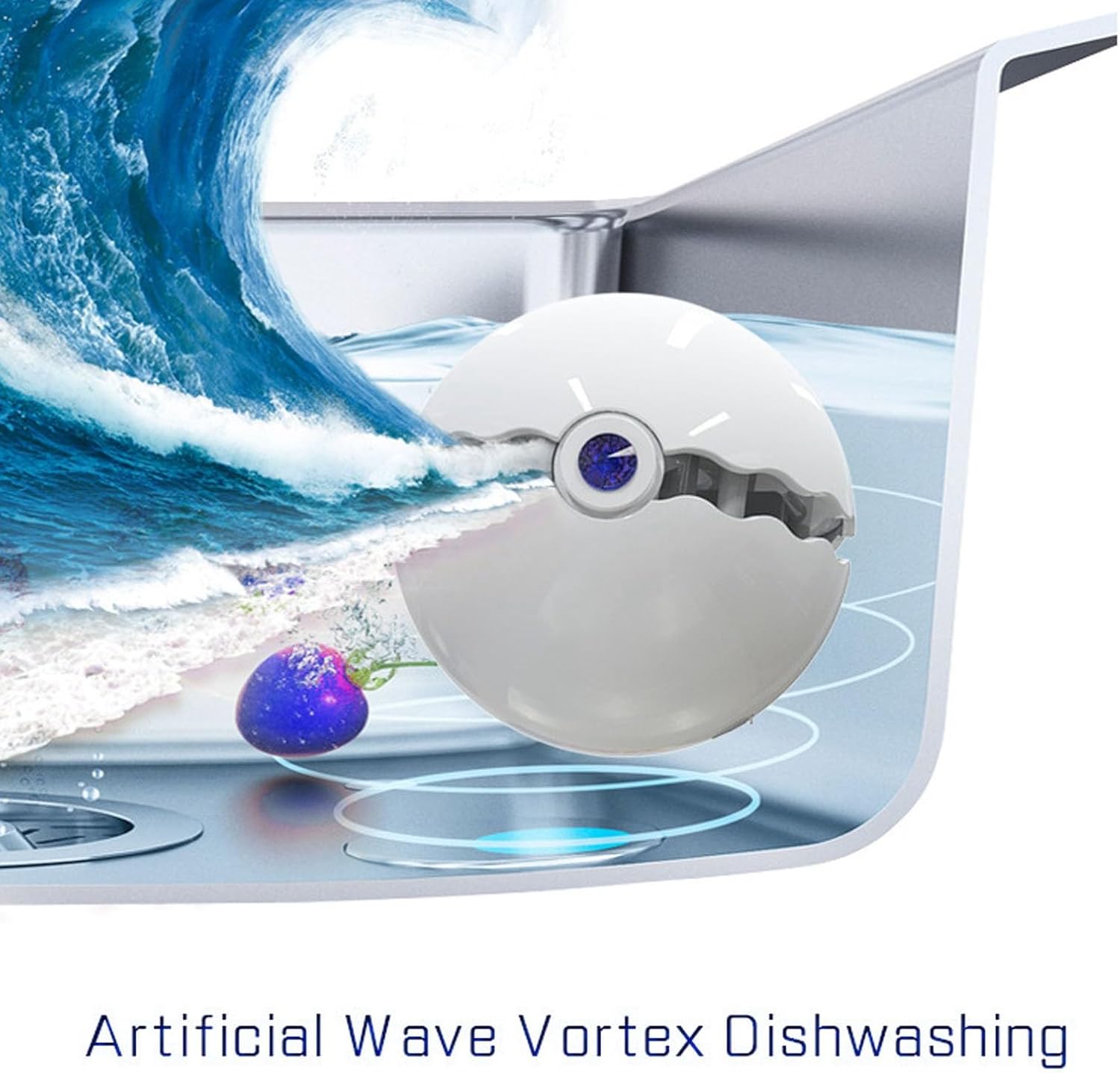 Mini lave-vaisselle d’évier - USB, IP67, 1200mAh, ultrasons, rotation rapide