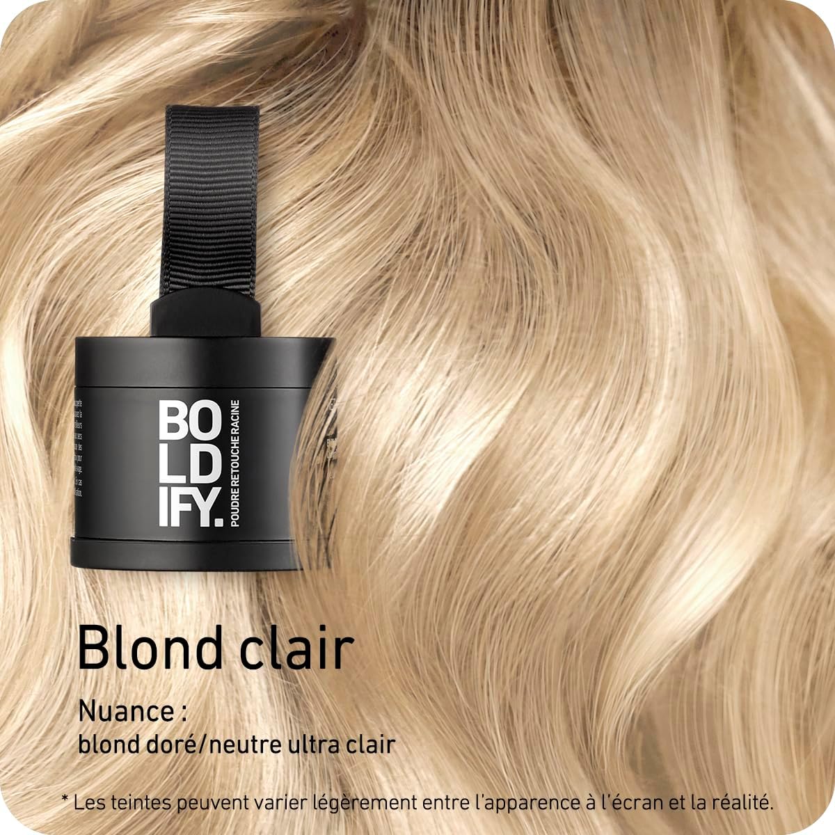 BOLDIFY - Poudre de Racine Blond Clair - 4g - retouche instantanée, camoufle cheveux gris