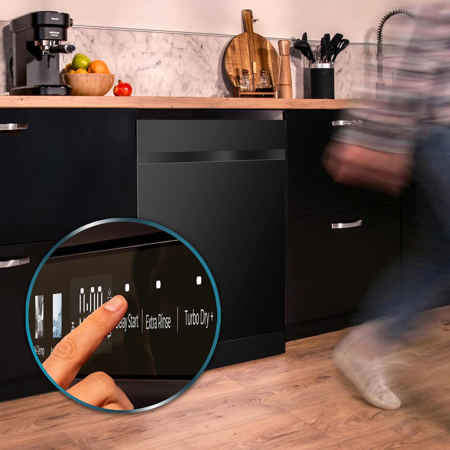 Cecotec - Bolero Aguazero (6620 Full-BI) - 60cm - 15 couverts, 8 programmes, écran FullColor, moteur Inverter, Turbo Dry