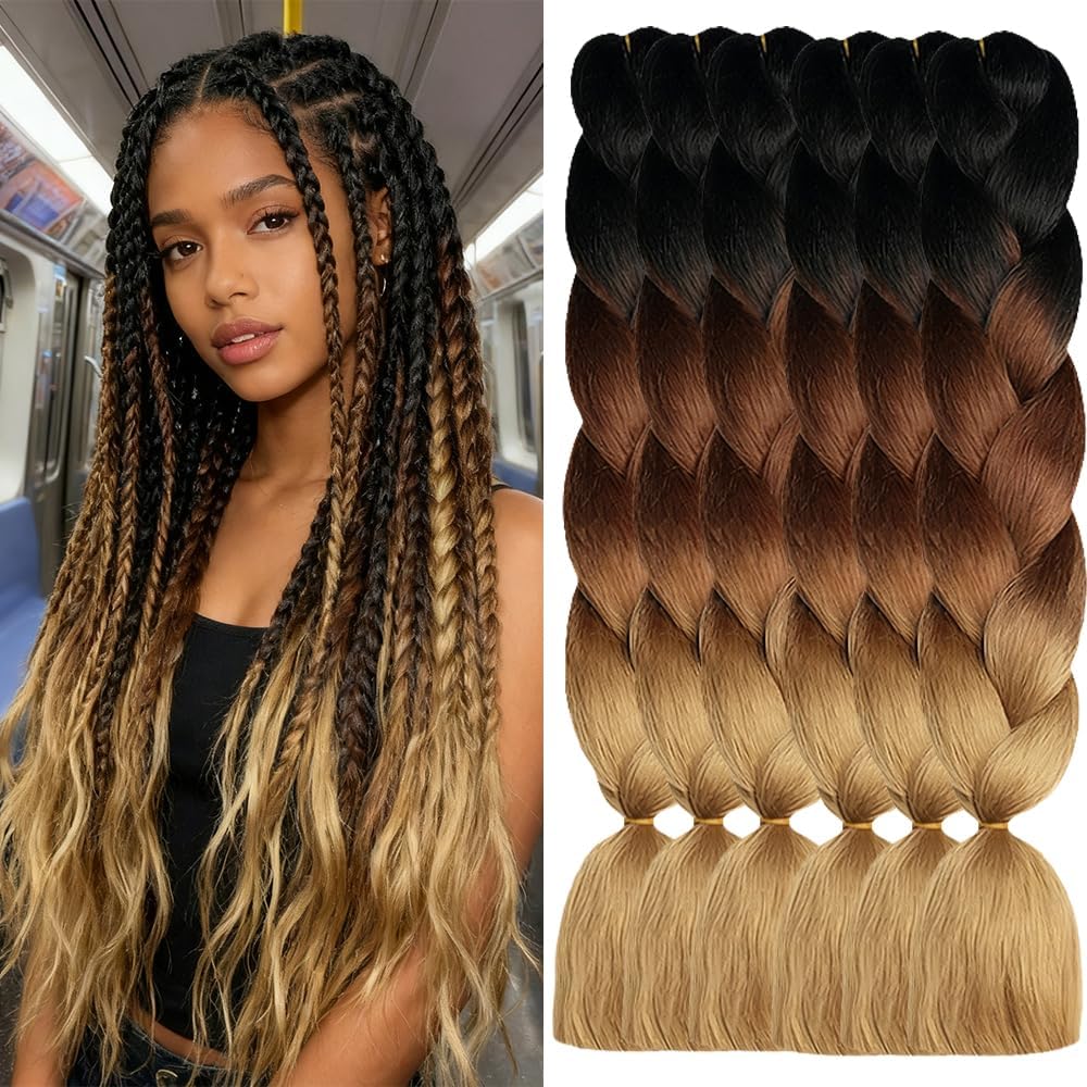 ShowJarlly - tresses jumbo 24'' - 5 packs, ombré synthétique