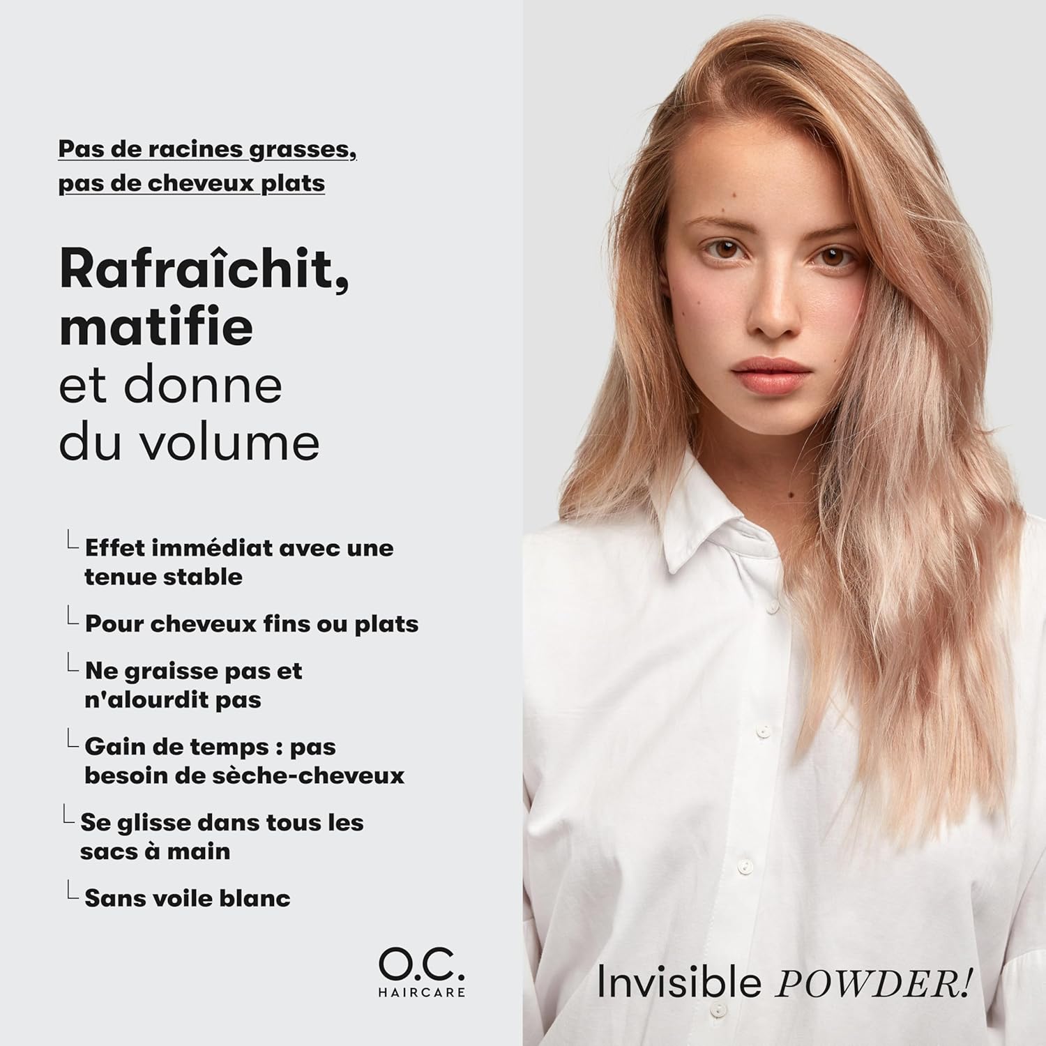 Poudre coiffante - effet mat - volume & tenue cheveux fins - stabilité maximale