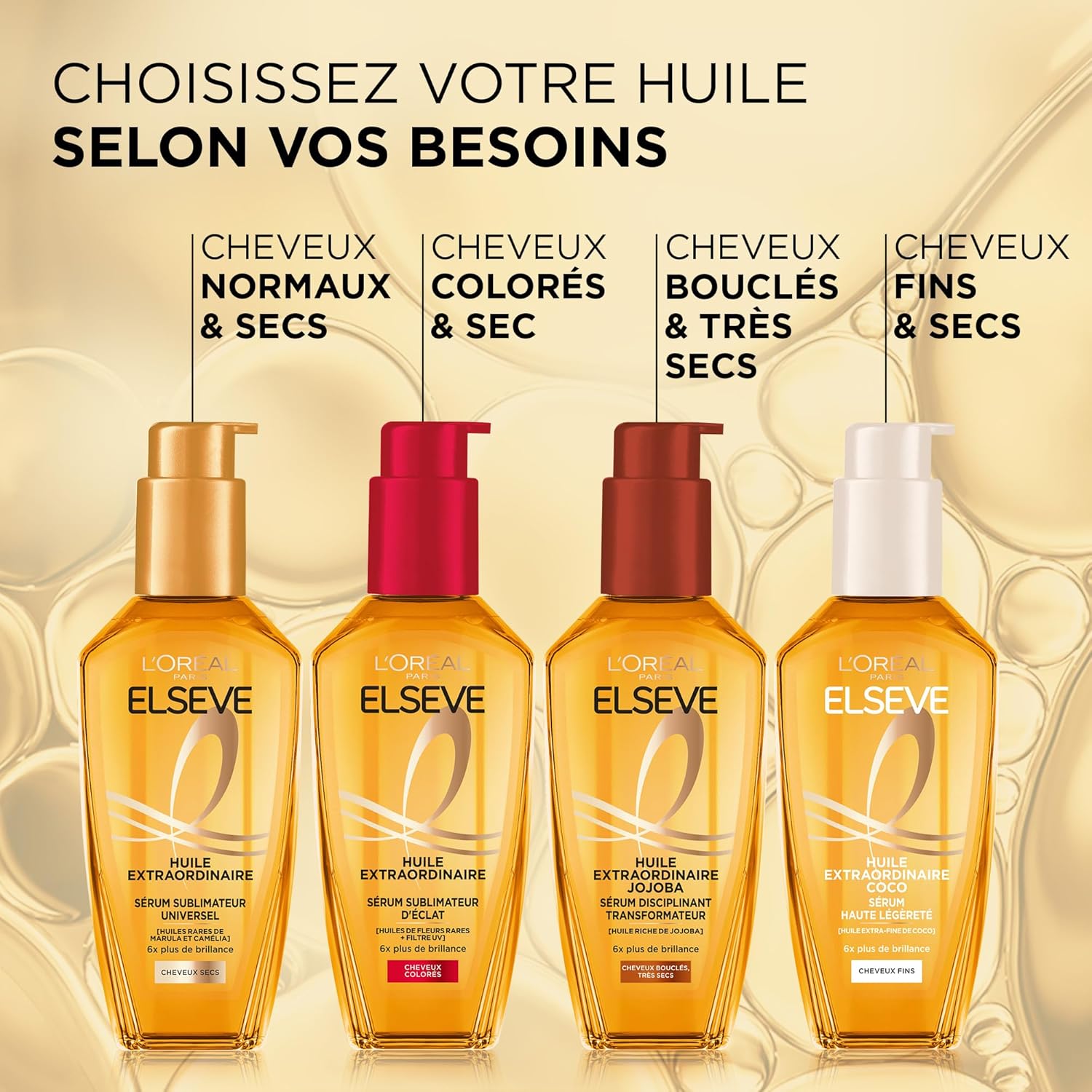 L'Oréal Paris - Elsève Huile Extra Fine Coco - Soin cheveux fins, secs, fini satiné