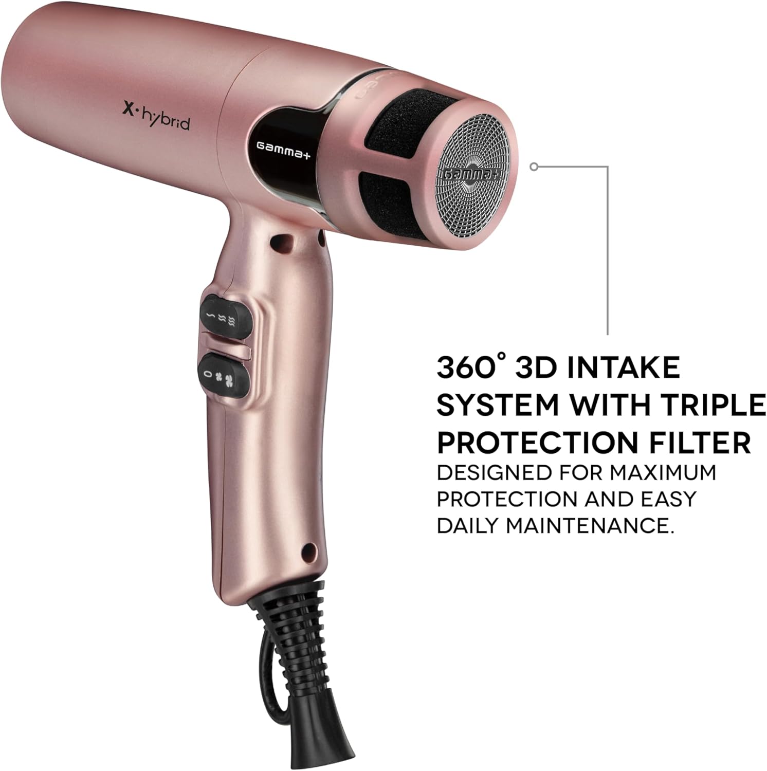 Gamma+ - X-Hybrid - 300g - sèche-cheveux ionique, moteur 100.000 Rpm