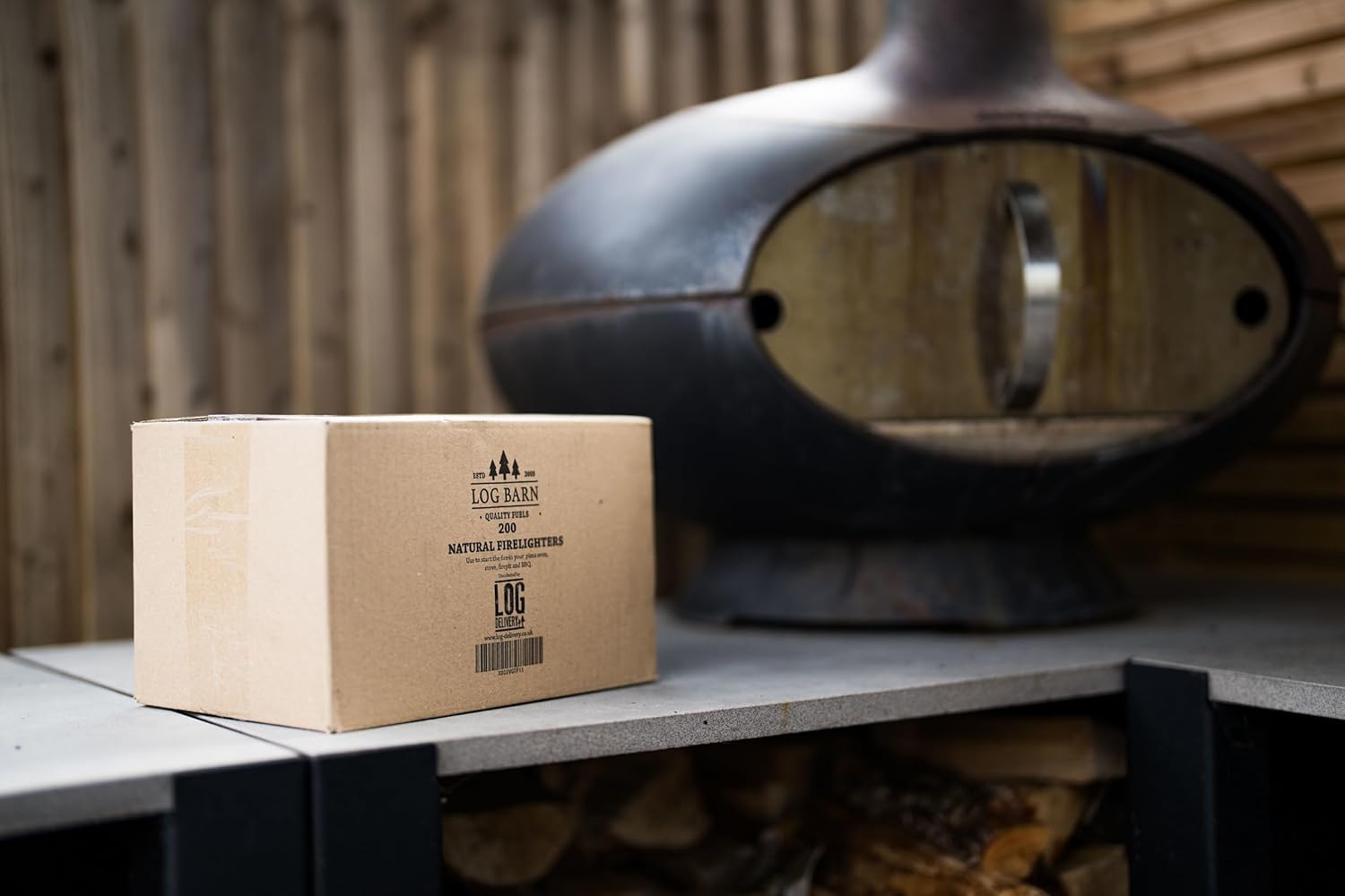 Log Barn - Allume-feu Naturel - boîte 200pcs - Bois écologique