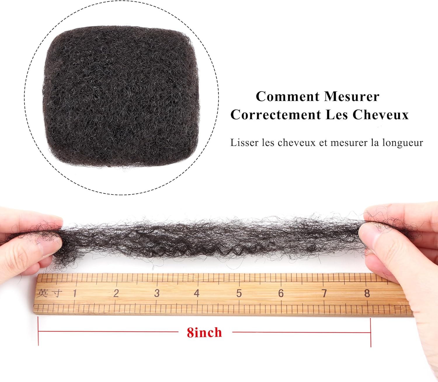 Extension cheveux naturels afro kinky, 14 pouces, 1 paquet, noir