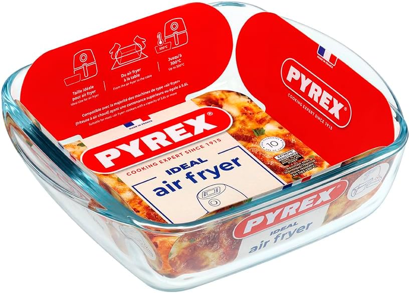 Pyrex - Prepware plat carré - 20x17 cm - verre 1L, cuisson au four