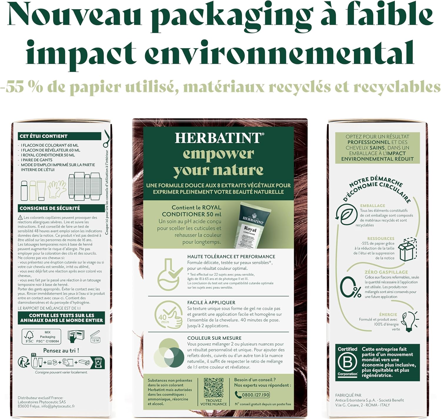 Herbatint - coloration 7M - 170ml - sans ammoniaque, 100% couvrance