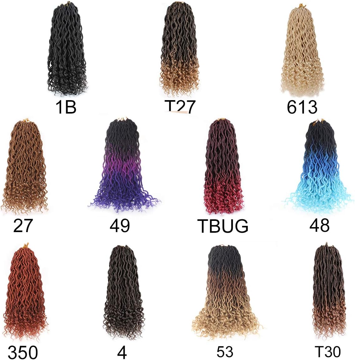 Xtrend - extensions dreadlocks crochet bouclées - 61 cm - lot de 6 paquets T30#