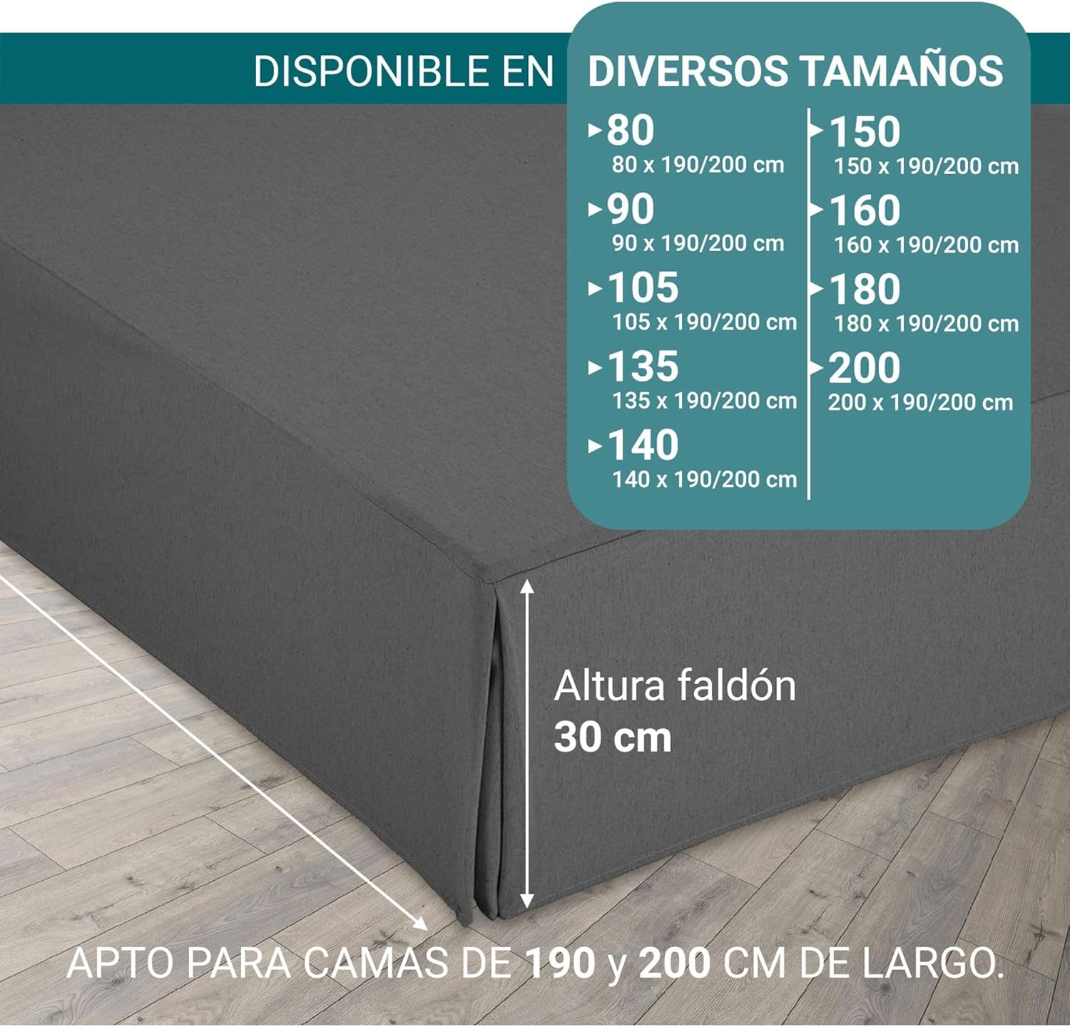 Housse de canapé - 180x190/200 cm - fabriquée en Espagne, grise, antidérapante, respirante