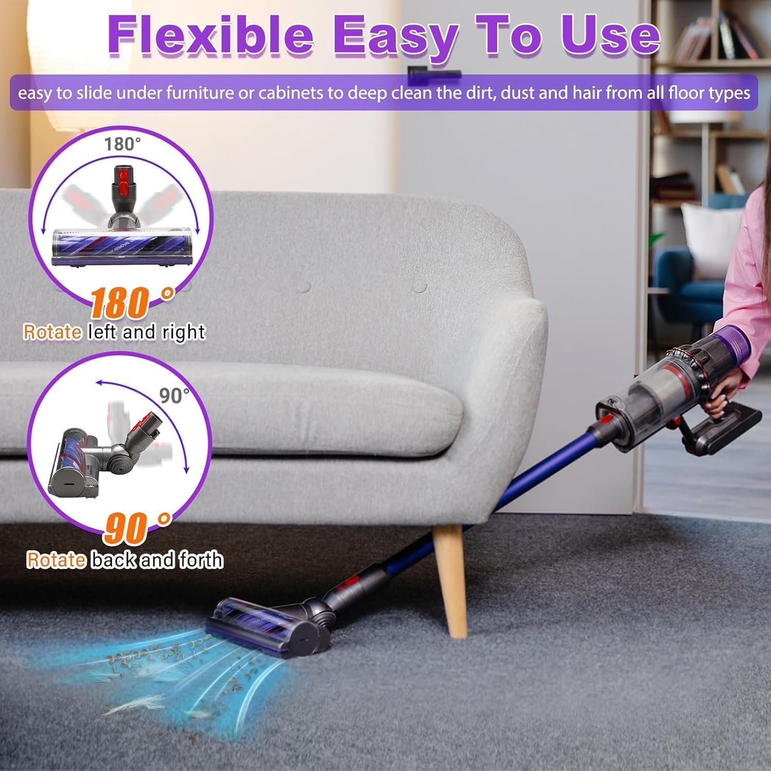 Brosse de Rechange - pour Dyson V7/V8/V10/V11/V15 - anti-emmêlement, électrique,  compatibilité SV10 SV11 SV12 SV14