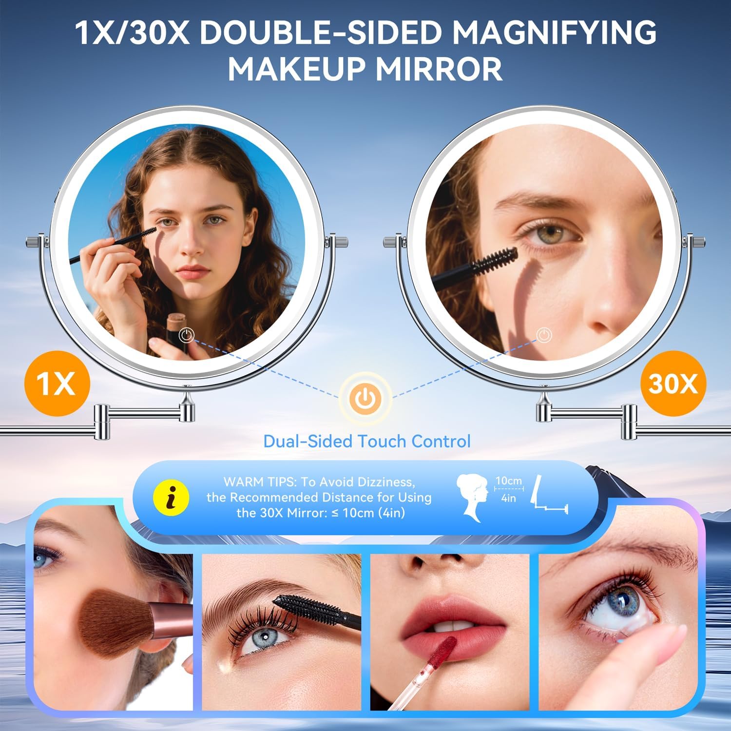 Auxmir - miroir grossissant mural série 10