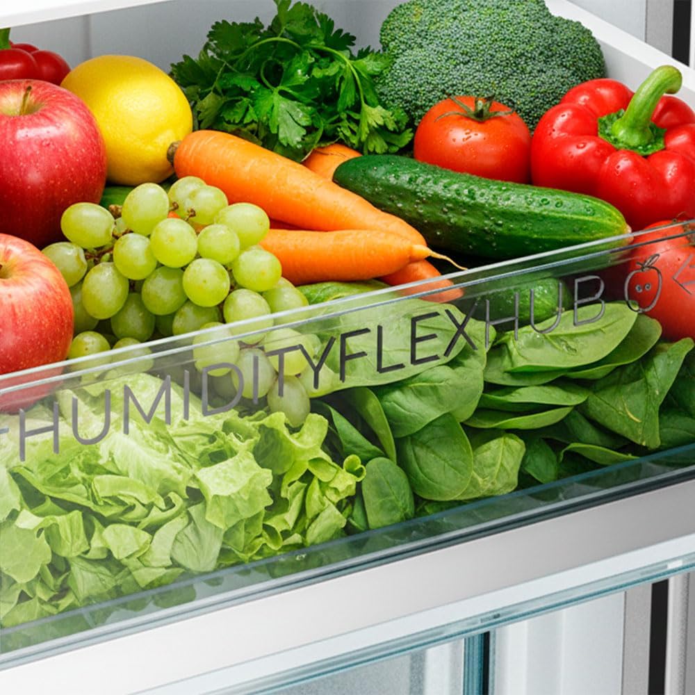 Cecotec - Combi 356i Black Glass - 200x59,5cm - 356L, Multi Airflow, FreshnessFlex, HumidityFlex, COOLMARKETCOMBI356IBLA