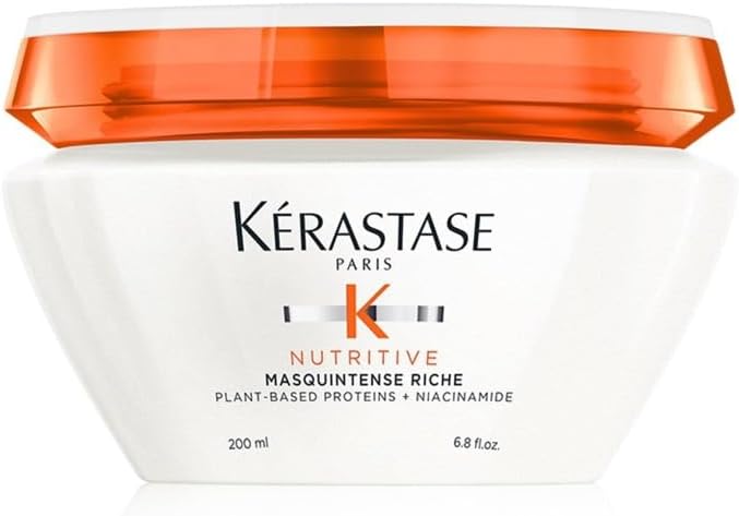 Kérastase - Nutritive Masquintense Riche - 200ml - Nutrition intense cheveux secs, Niacinamide & protéines végétales