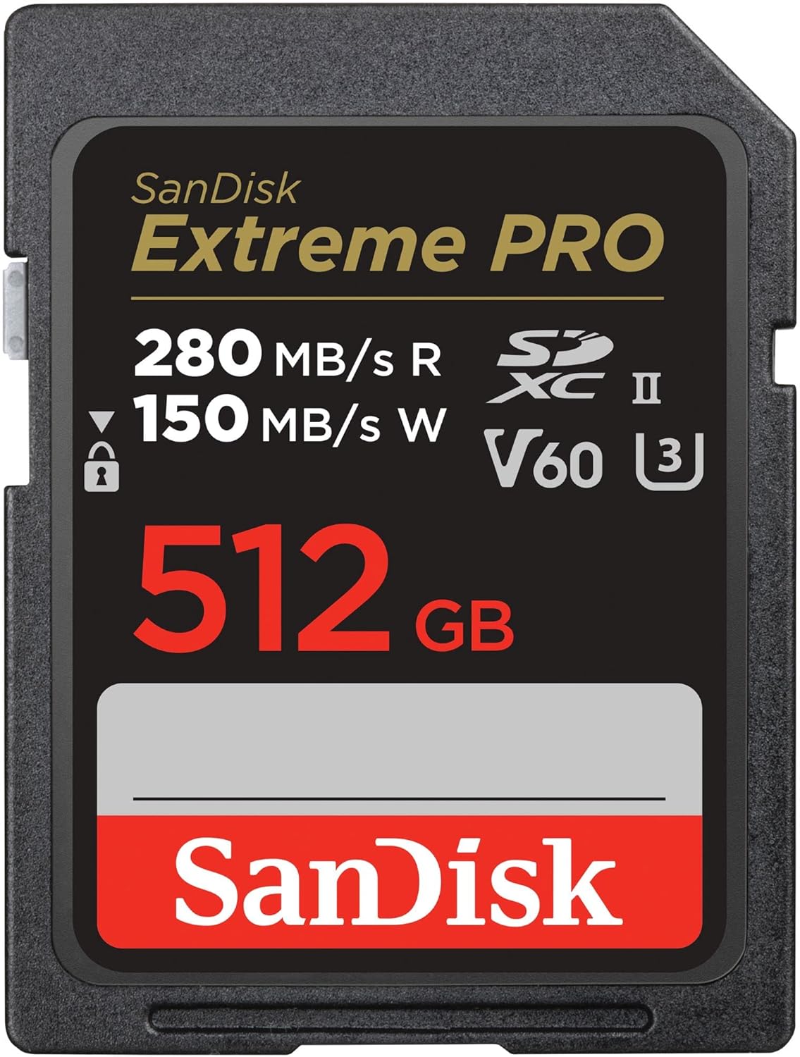 SanDisk - Extreme PRO série - SDXC 512 Go - Vitesse 280 Mo/s, UHS-II, V60, 6K, 4K UHD, RescuePRO Deluxe