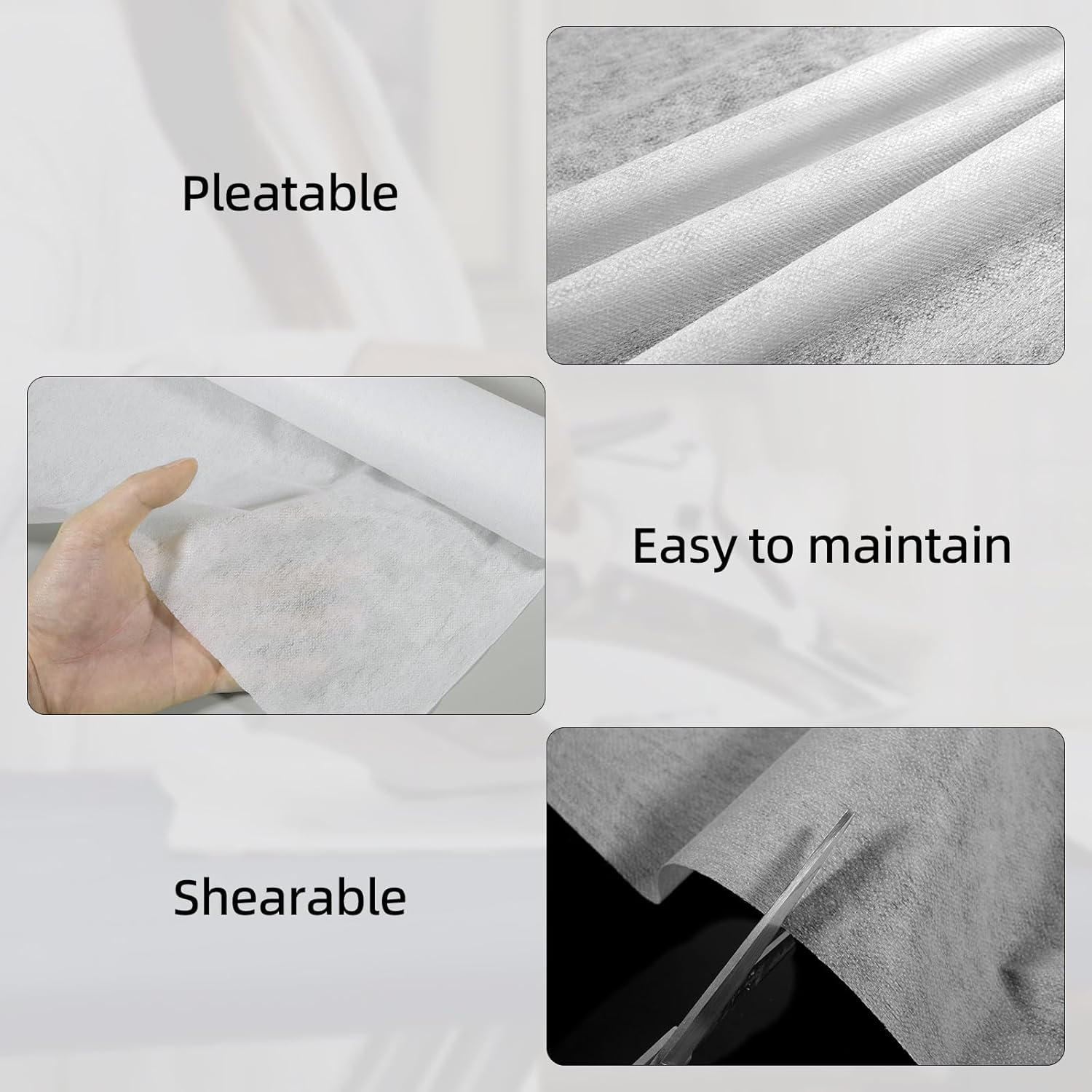 Entoilage thermocollant - 100x200 cm - blanc, non tissé, découpable