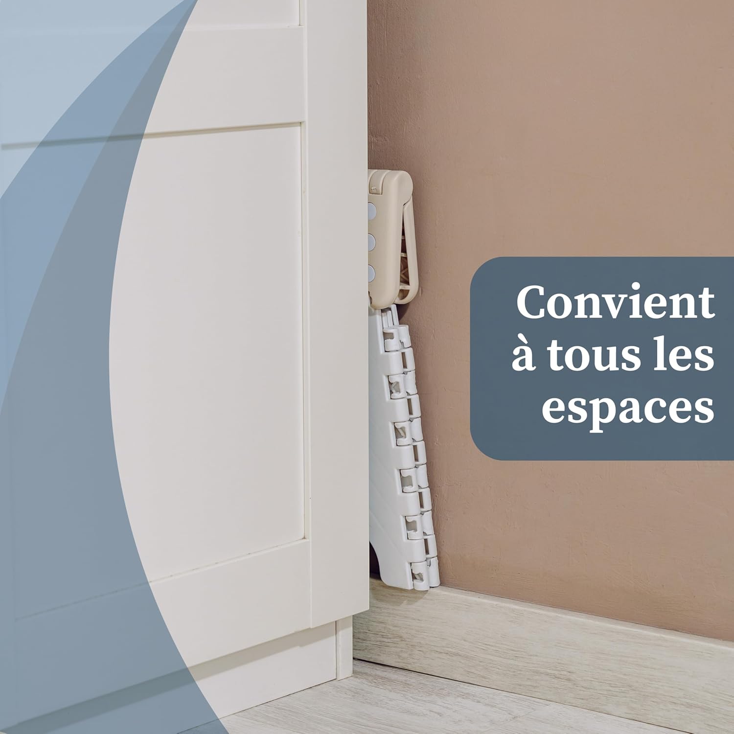 Bisoo - Tabouret pliant enfant, 22 cm, plastique, portable, crème