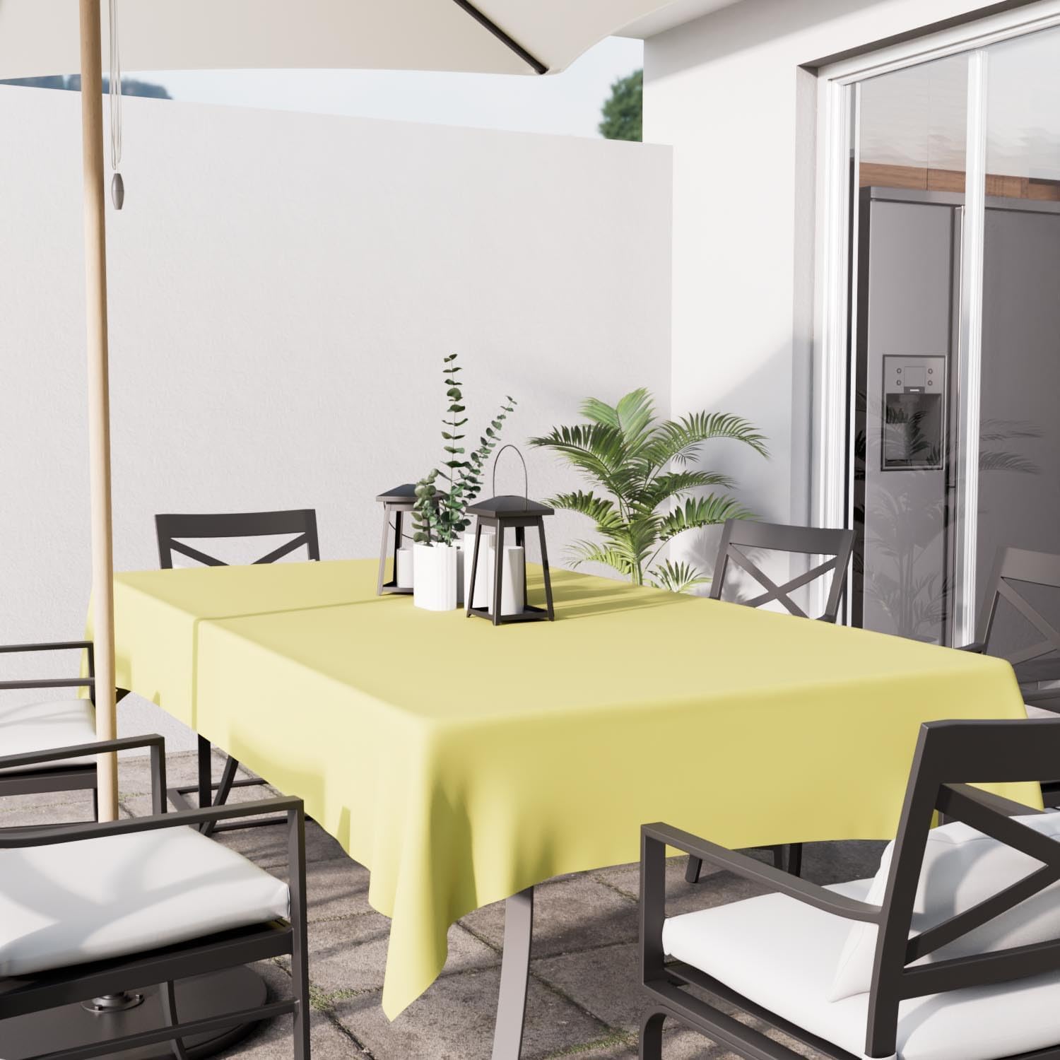 Soleil d'Ocre - Alix - nappe rectangle vert citron - 140x300 cm - polyester anti-tâches