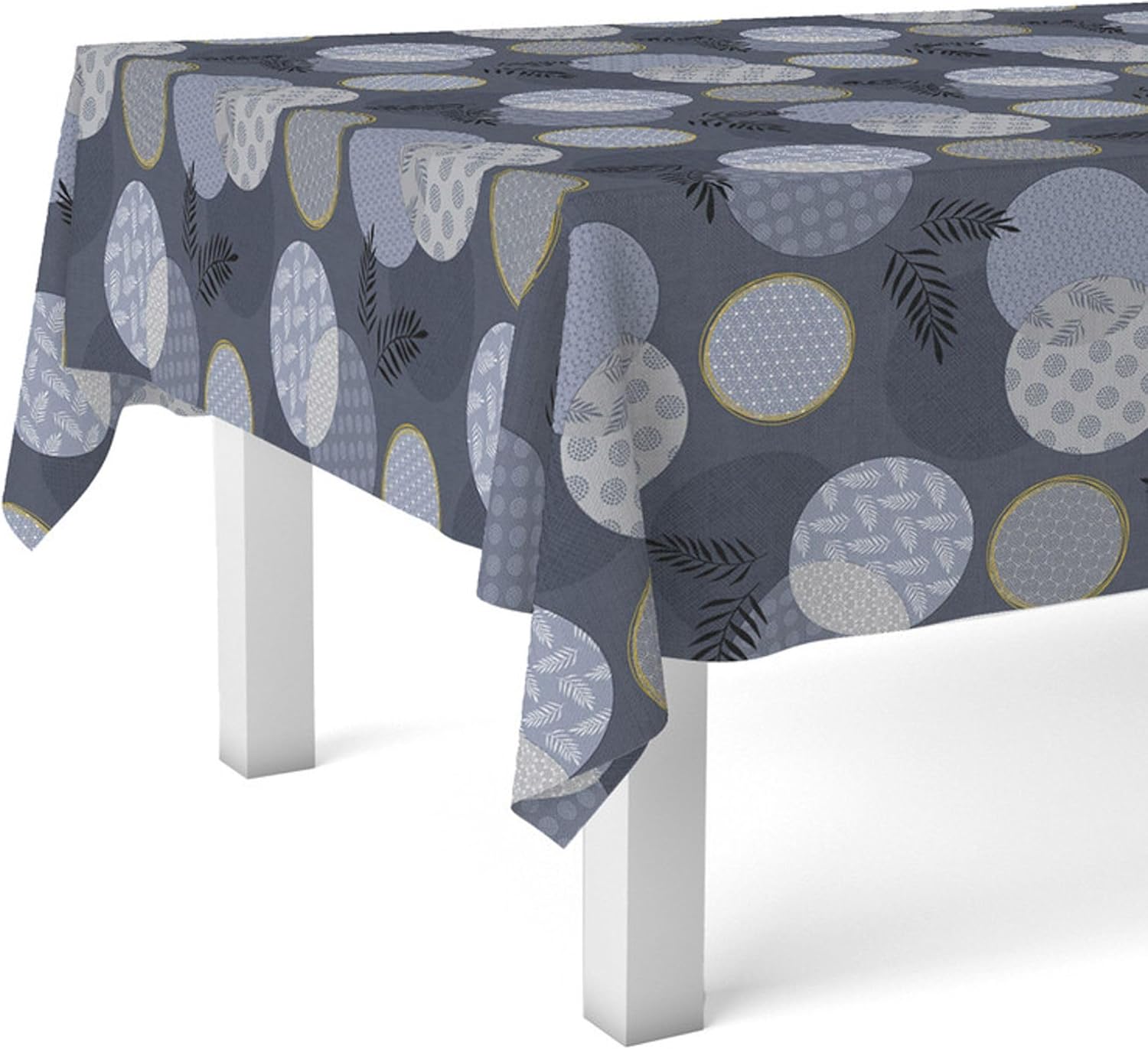 Nappe en toile cirée - Lens Bleu - 140x140 cm - Anti-taches, imperméable, facile d’entretien