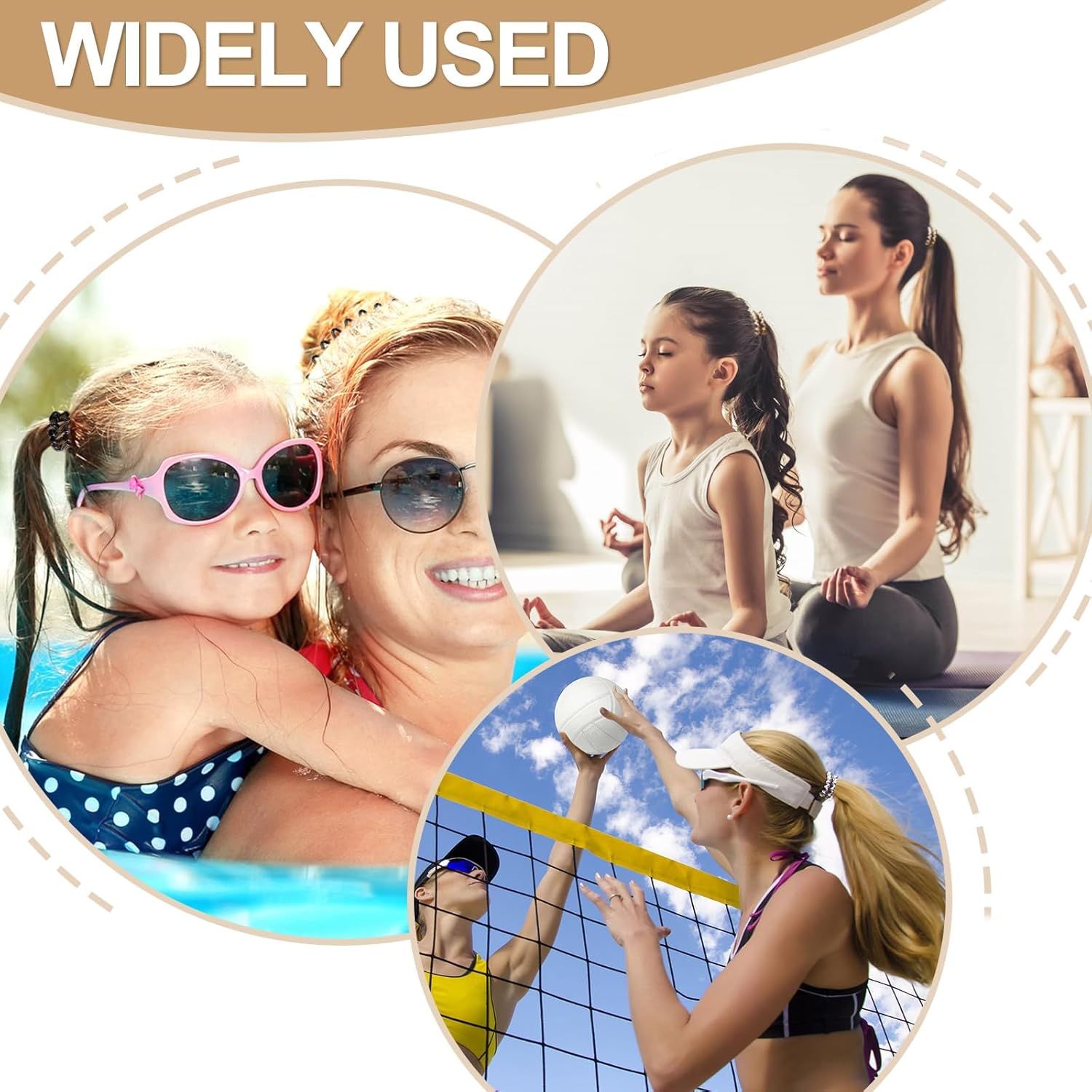 Élastiques cheveux - lot de 12 spirales - accessoires femme, fille