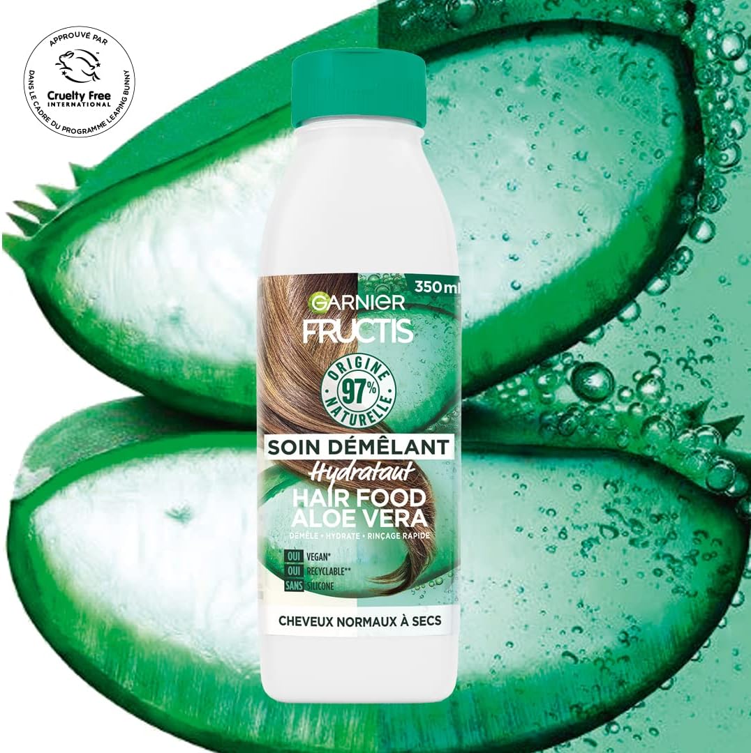 Garnier - Fructis Hair Food Soin Démêlant - 350ml x3 - hydratant aloe vera cheveux secs